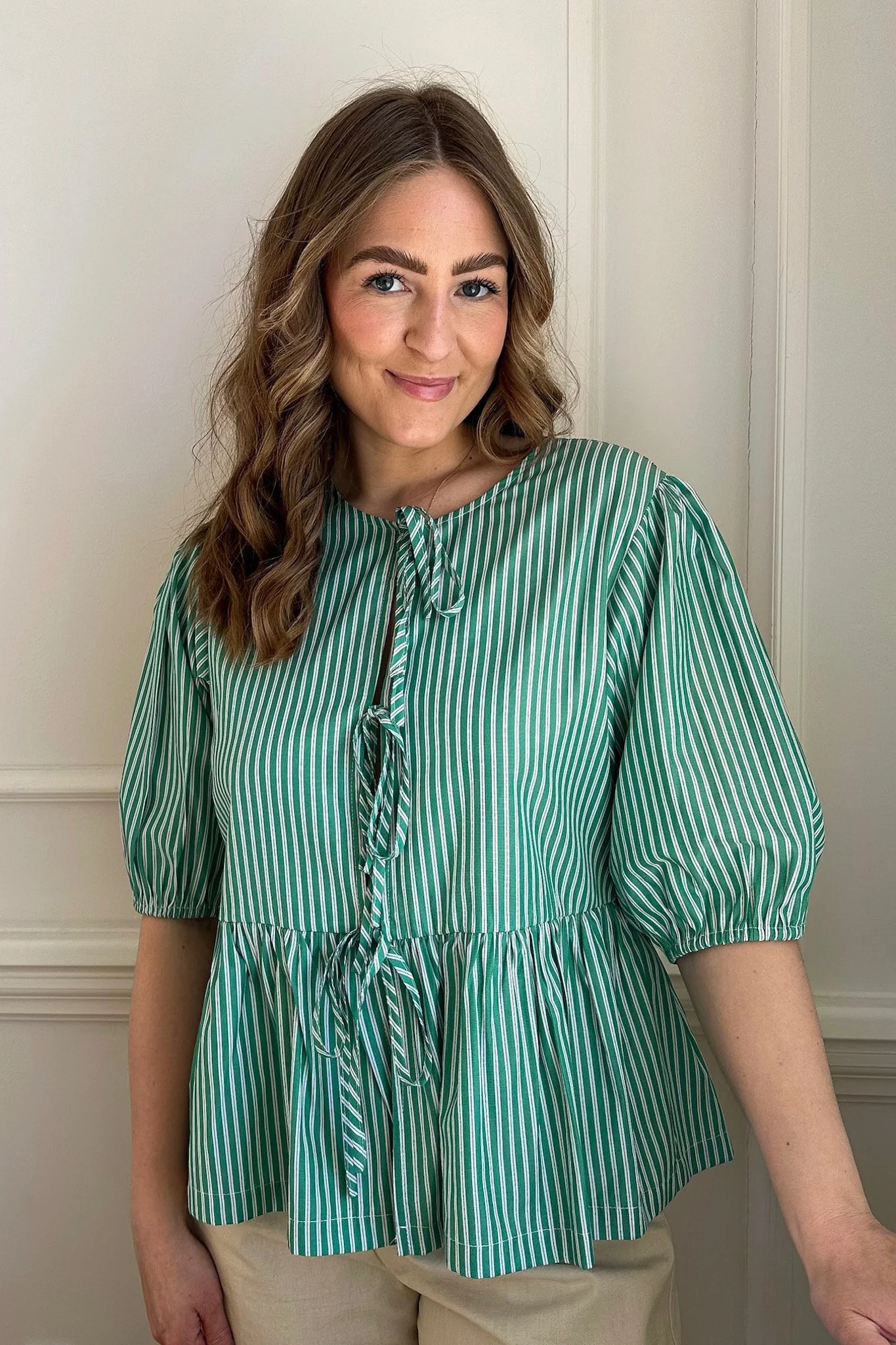 LulaIC Top - Green White Stripes - Image 9