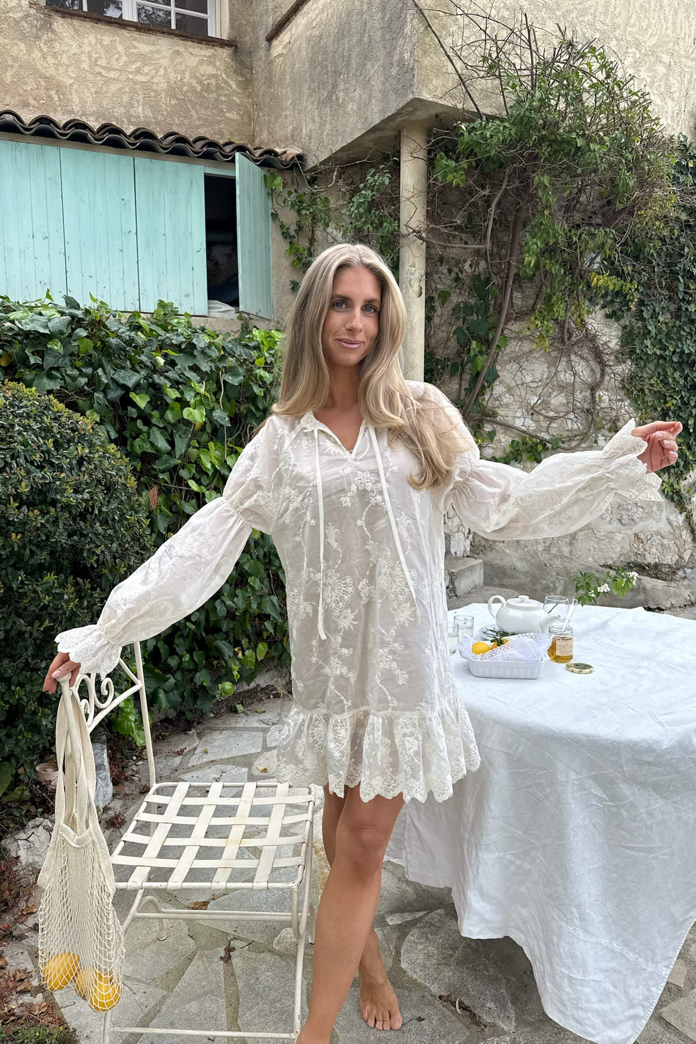MagdaIC Dress - White Embroidery - Image 3