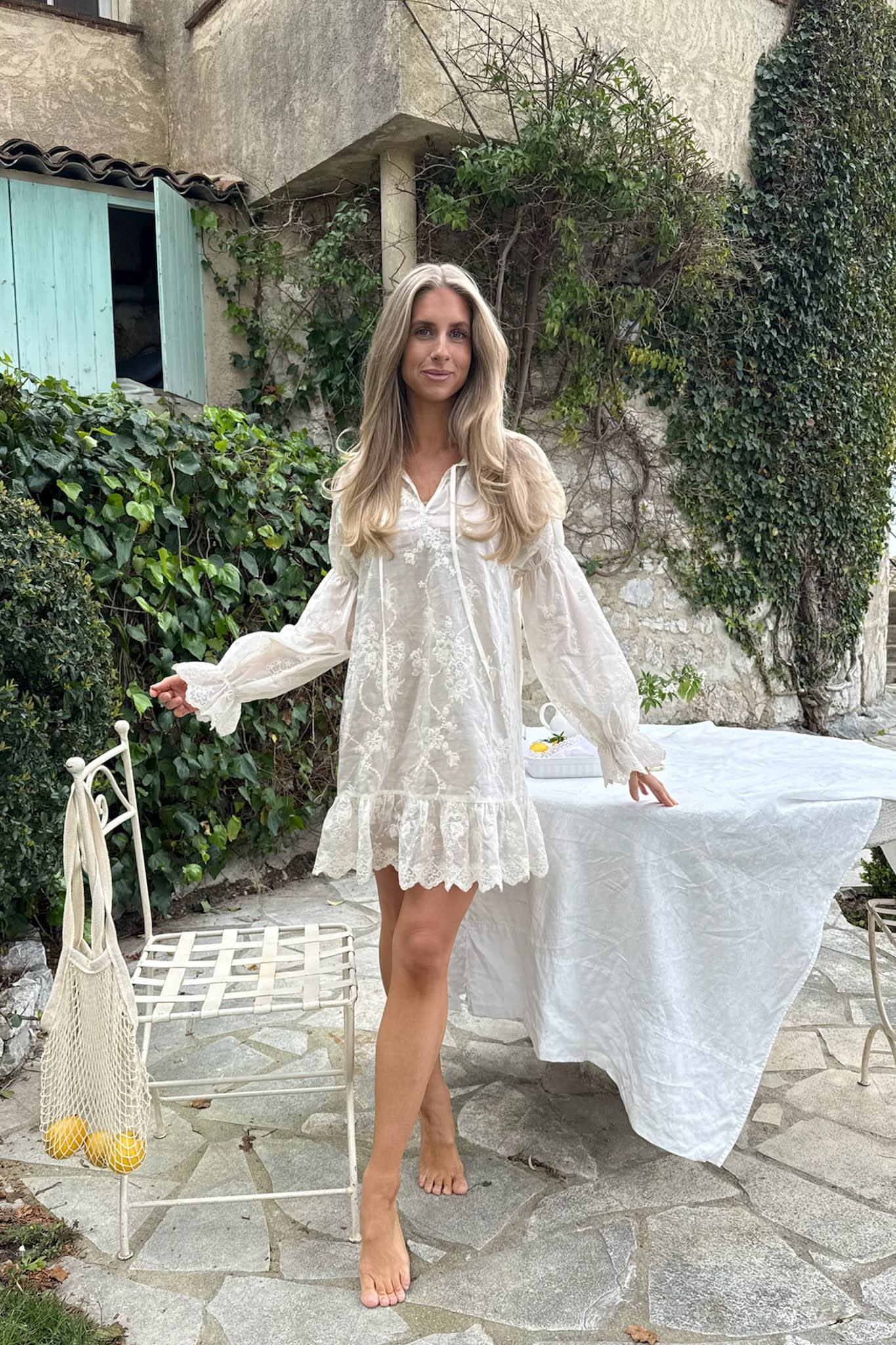 MagdaIC Dress - White Embroidery - Image 4
