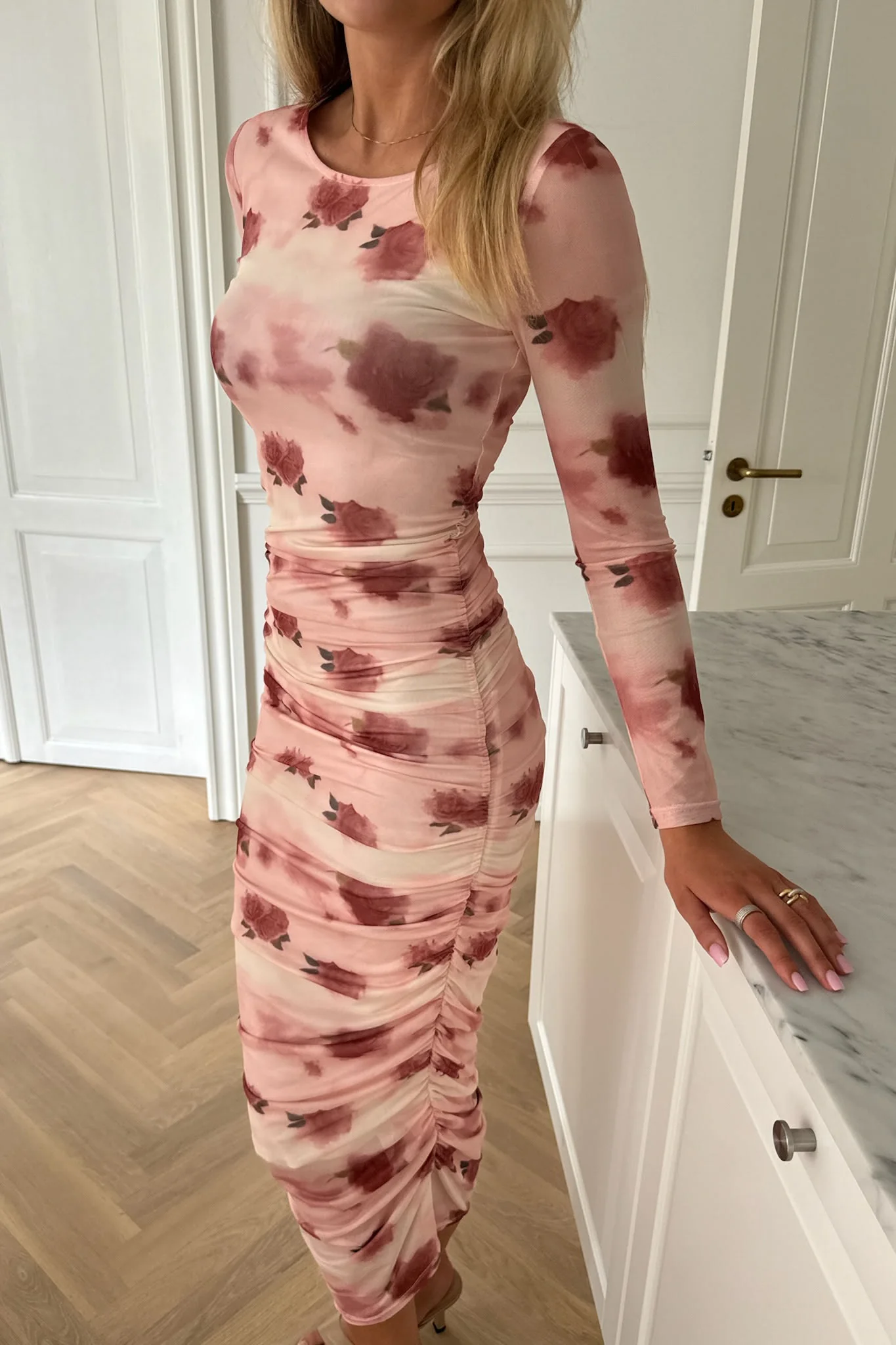 MaiIC Mesh Dress - Rose Print - Image 3
