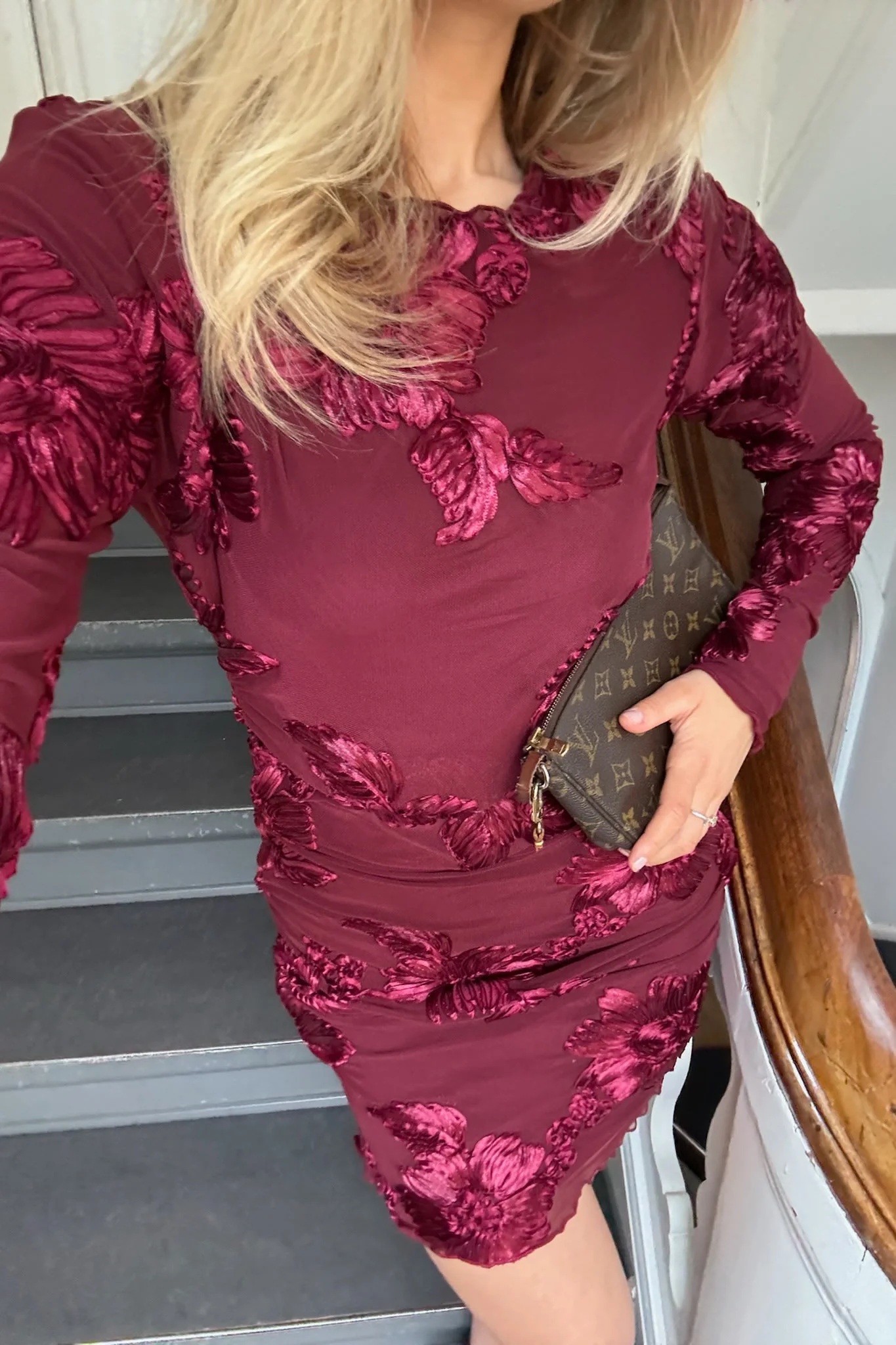 MajaIC Mesh Dress - Bordeaux - Image 5