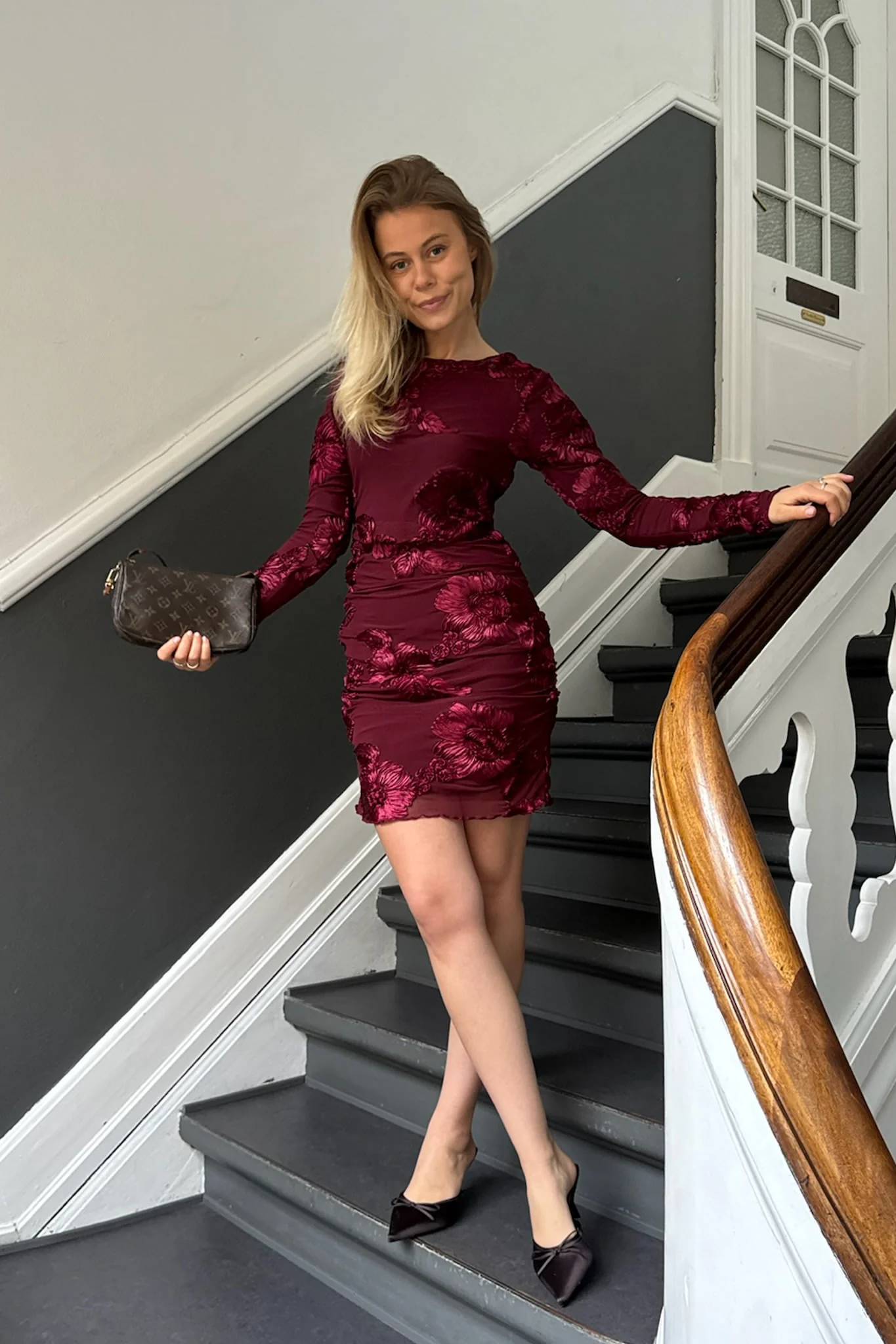 MajaIC Mesh Dress - Bordeaux - Image 6