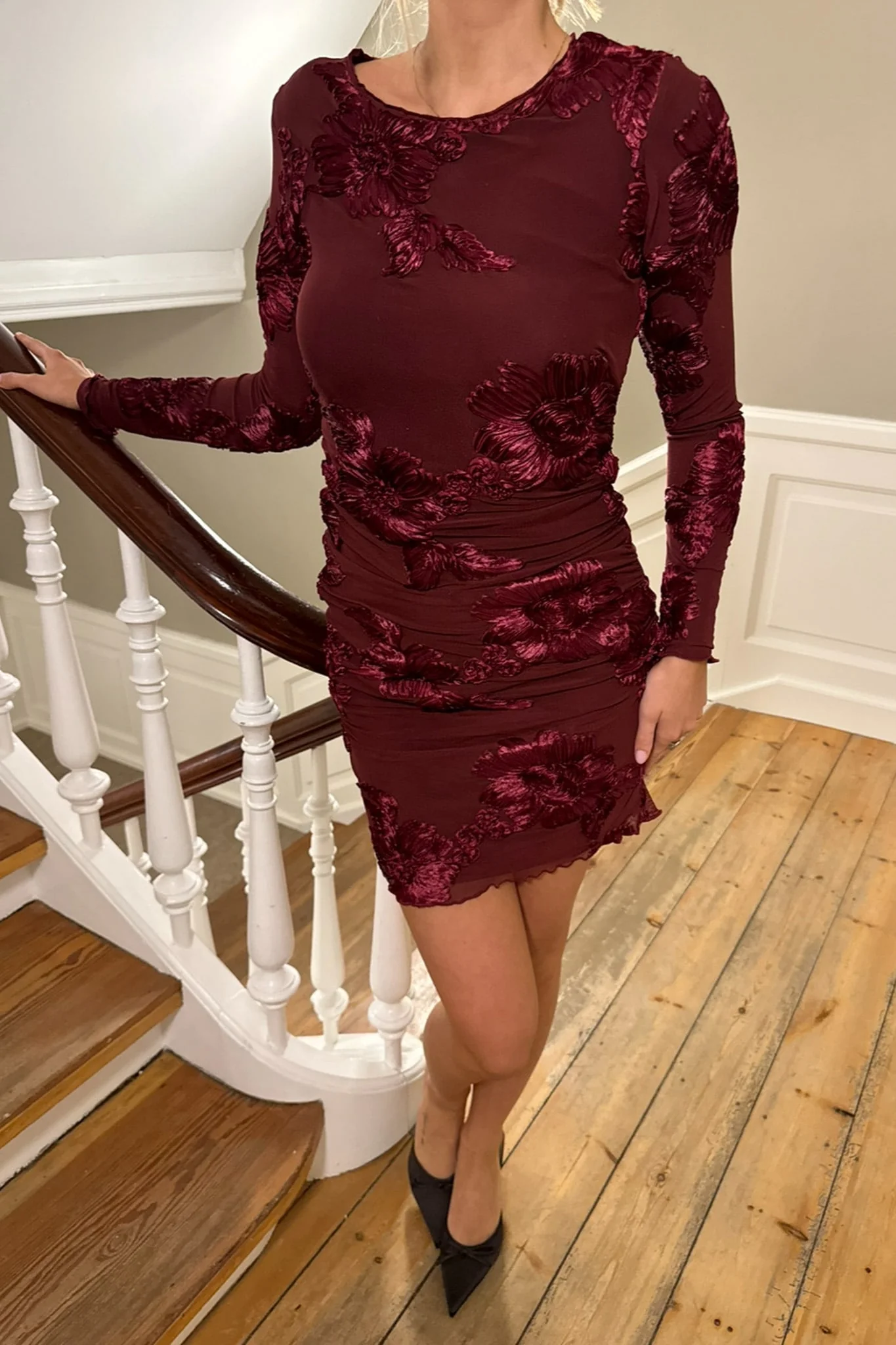 MajaIC Mesh Dress - Bordeaux - Image 7