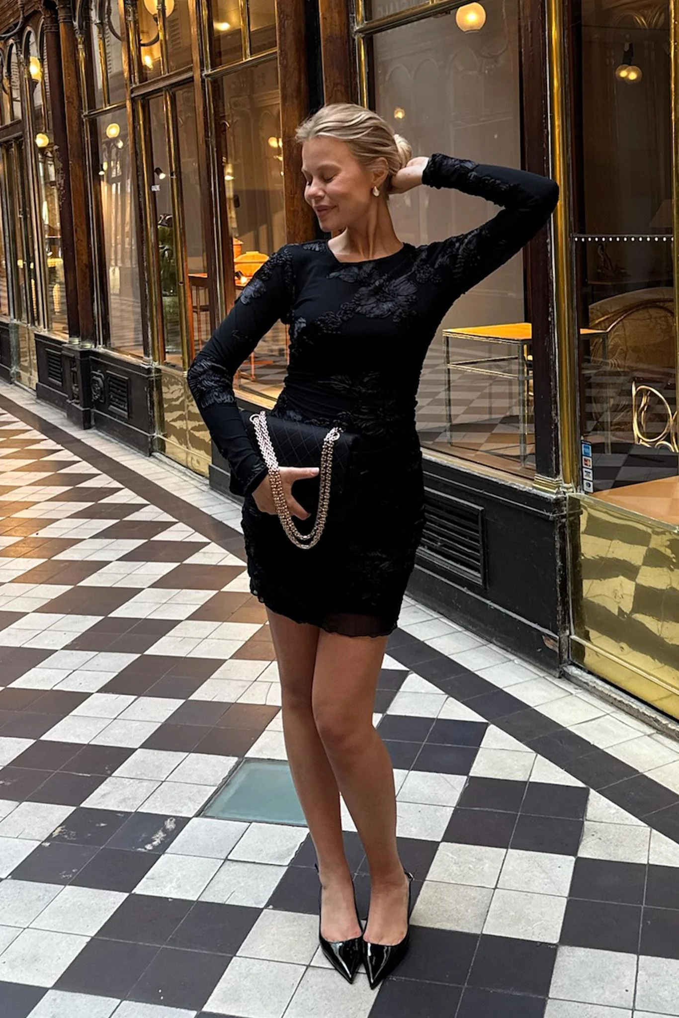 MajaIC Mesh Dress - Black Flower - Image 5