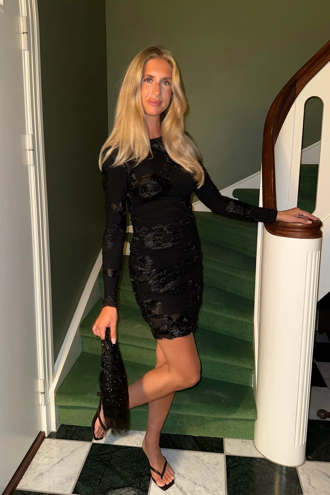 MajaIC Mesh Dress - Black Flower - Image 7