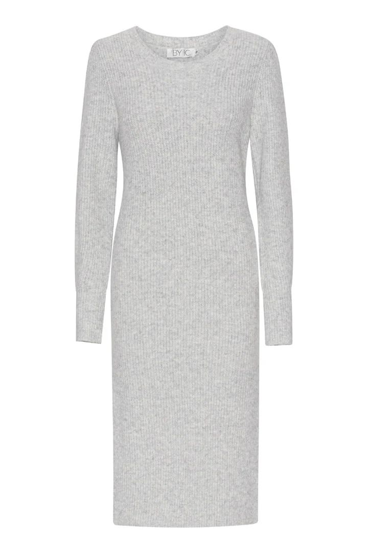 MalinIC Wool Knit Dress - Grey Melange - Image 5