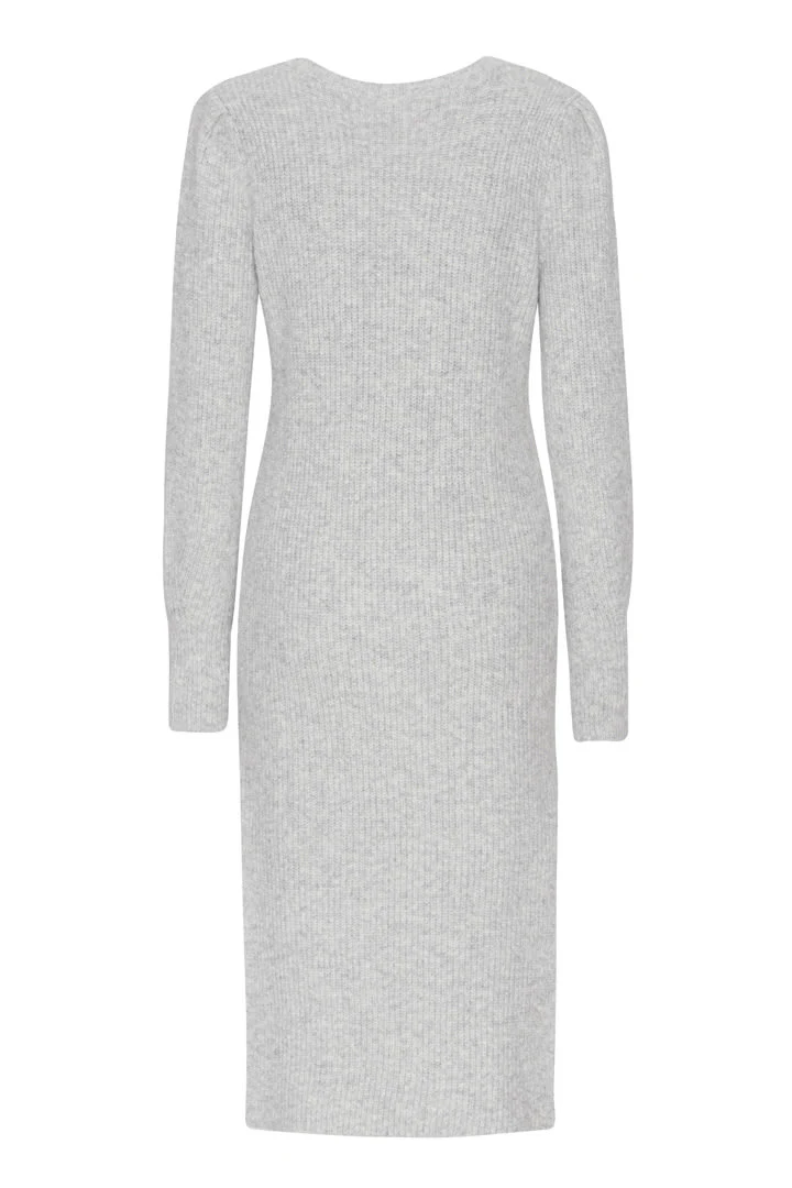 MalinIC Wool Knit Dress - Grey Melange - Image 6