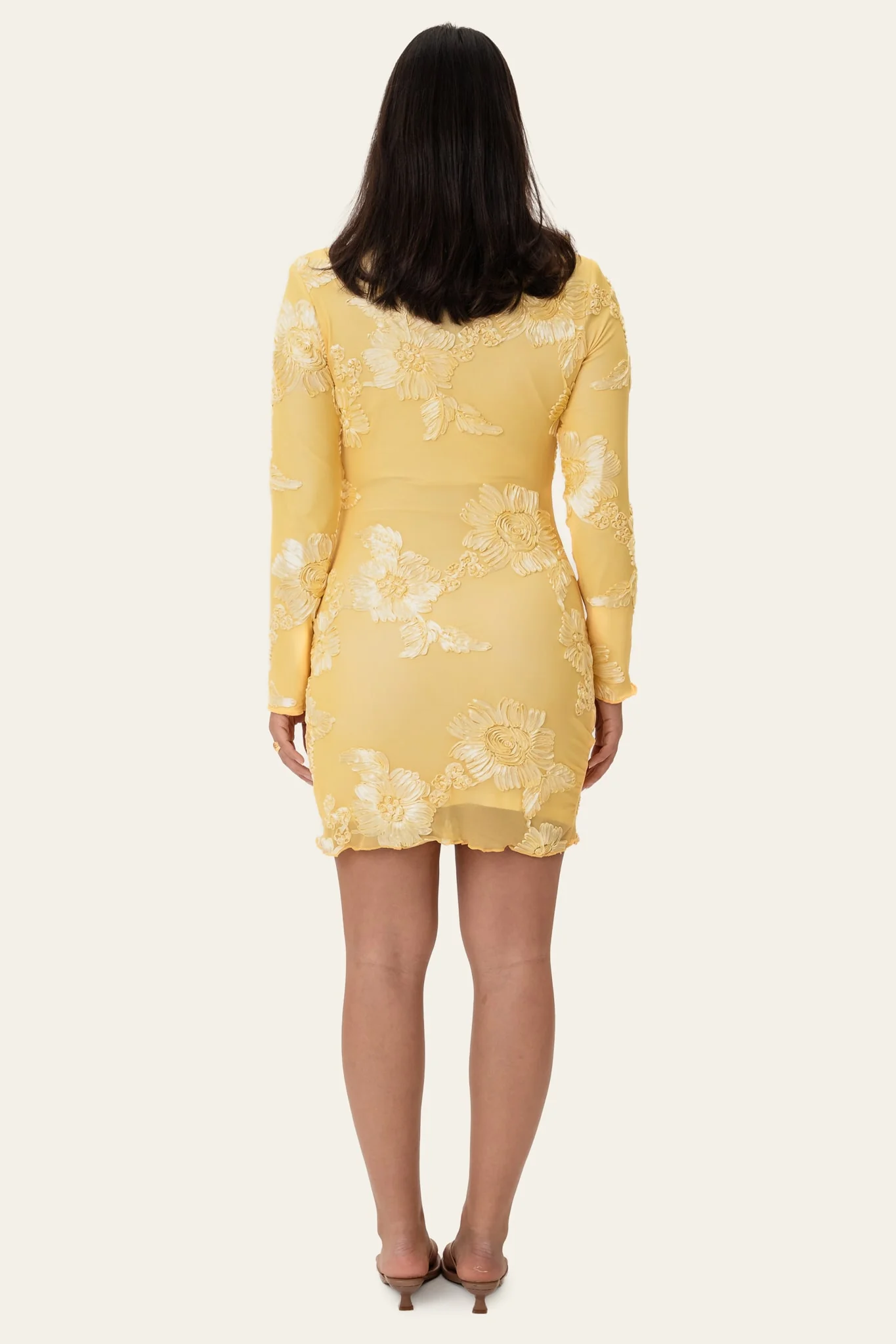 MalouIC Mesh Dress - Yellow Flower - Image 3