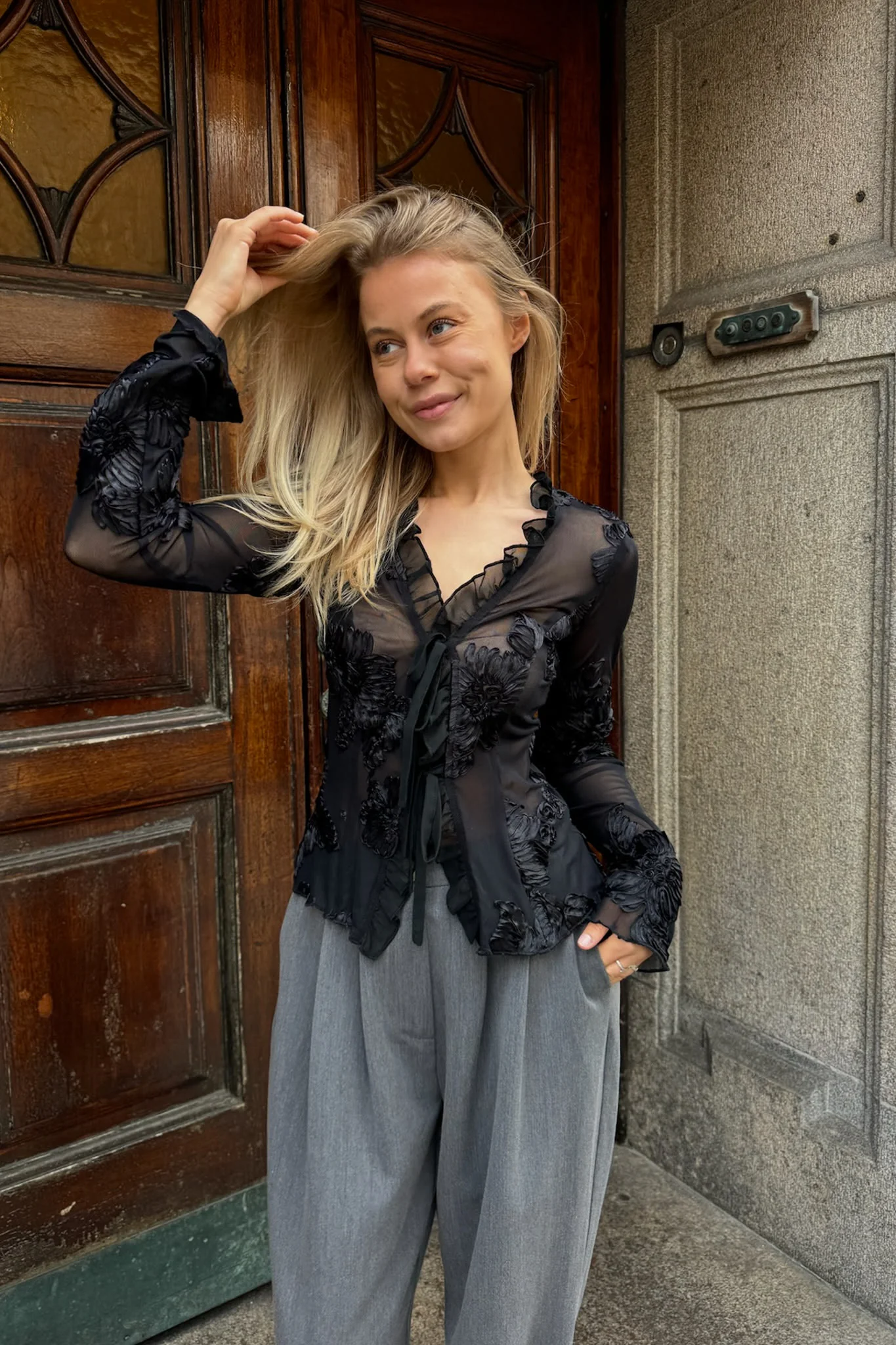 MarlyIC Mesh Top - Black Flower - Image 4