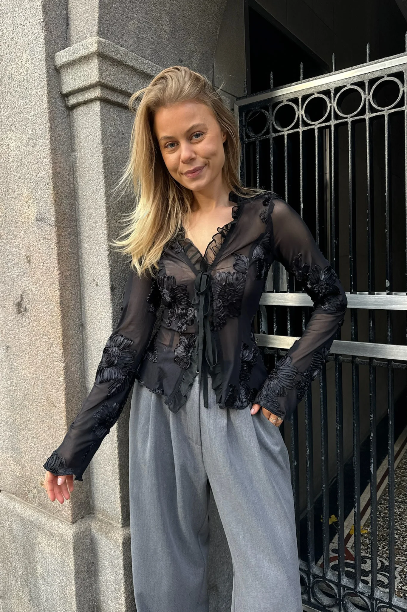MarlyIC Mesh Top - Black Flower - Image 5