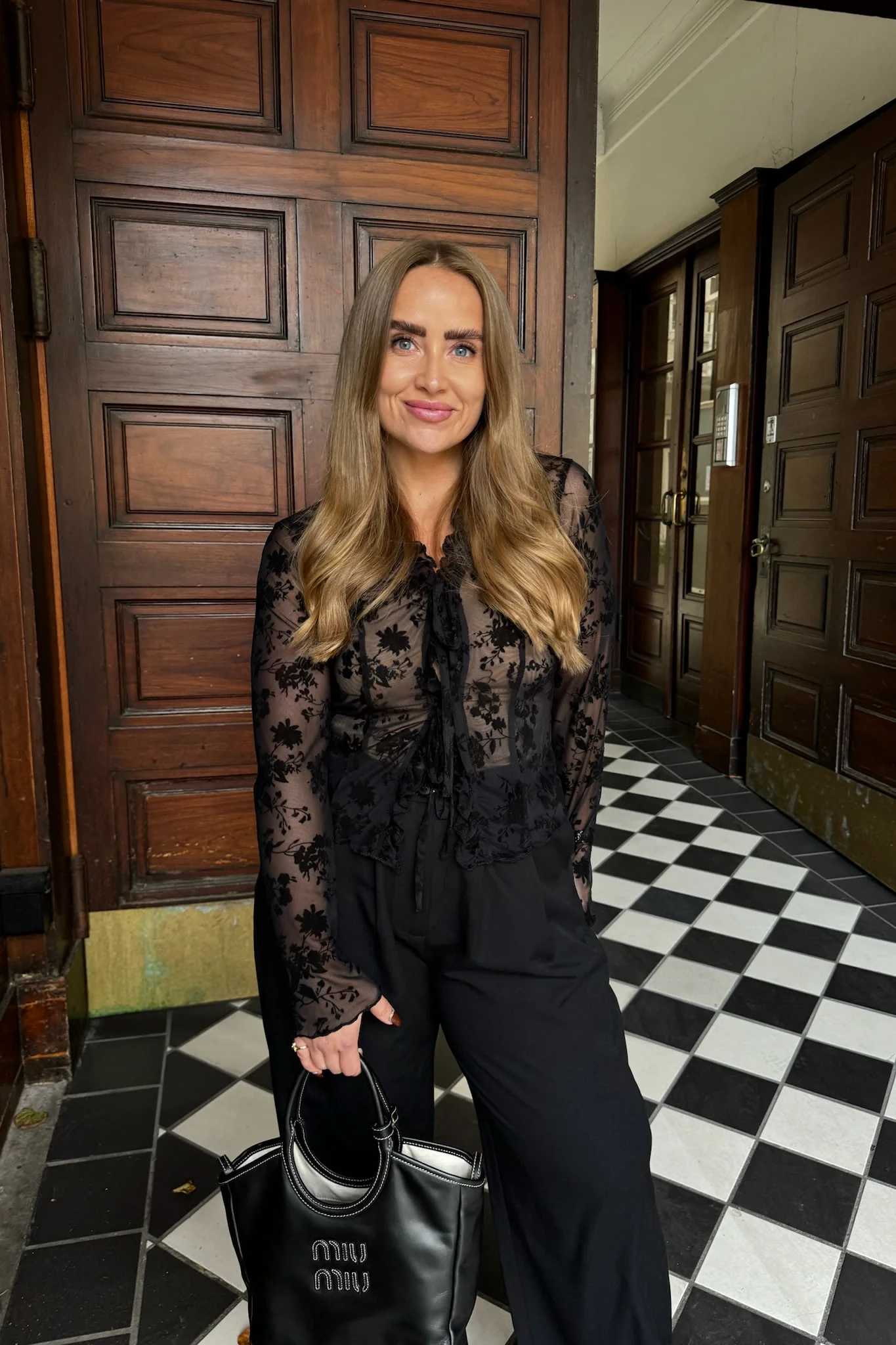 MarlyIC Mesh Top - Black Flower Print - Image 6