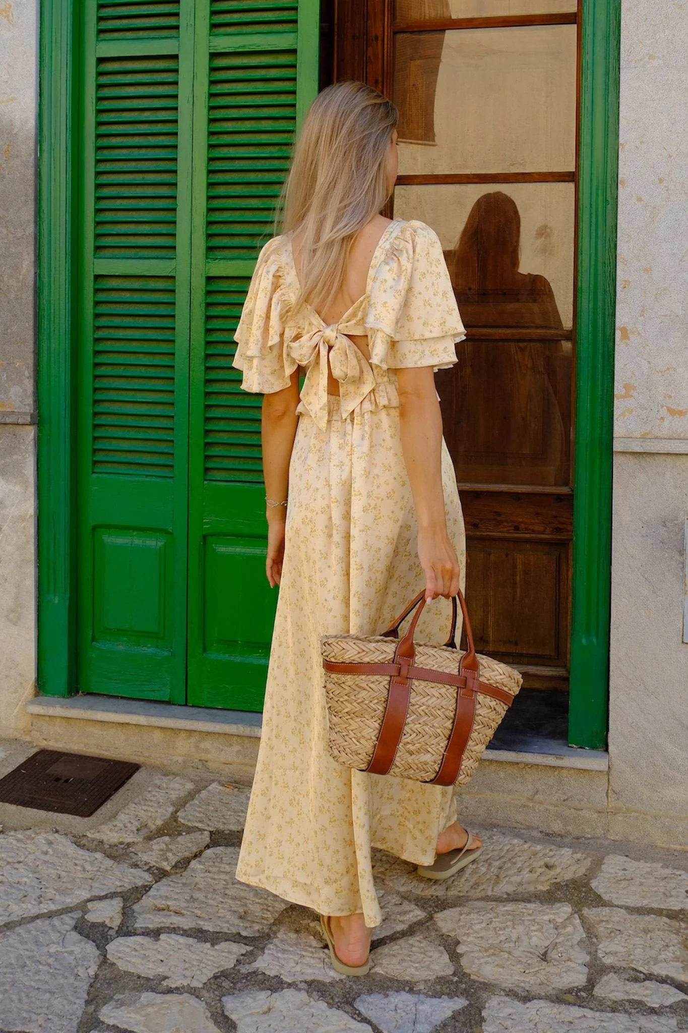 MarthaIC Maxi Dress - Yellow Flower Print - Image 3