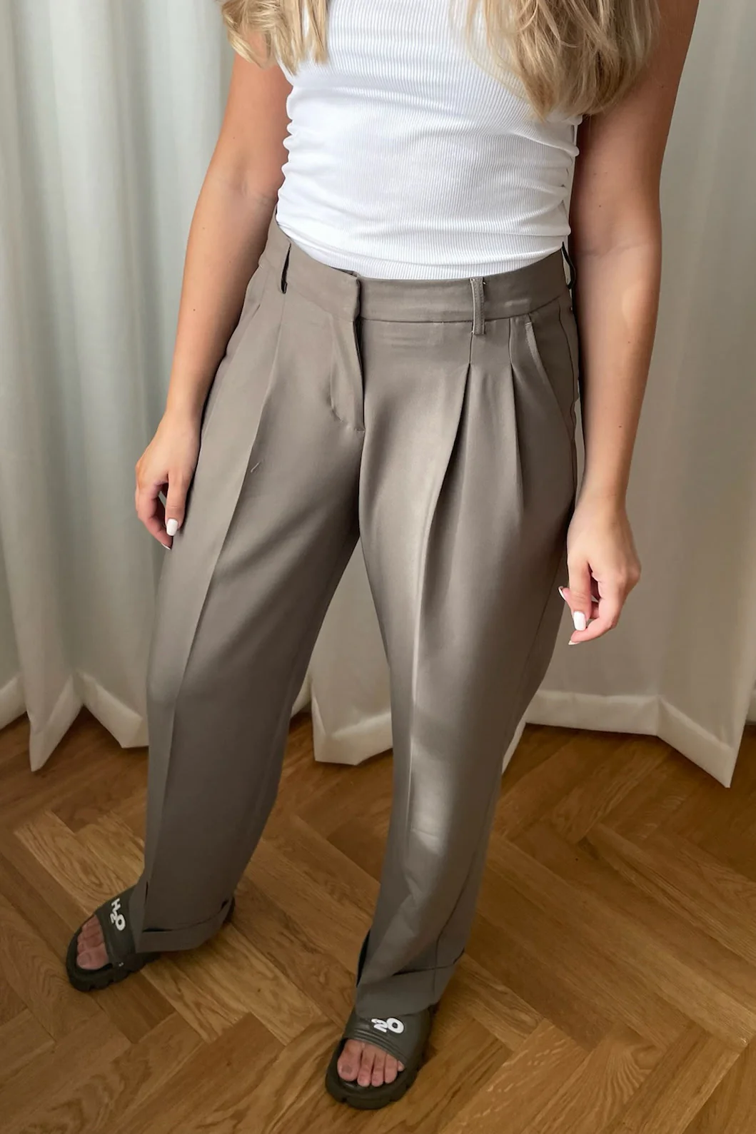 JXMary Regular Pleated MW Pant - Brindle - Image 2