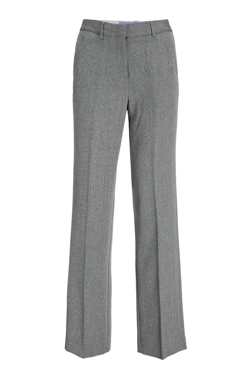 JXMary Melange Regular HW Pants - Dark Grey Melange - Image 6
