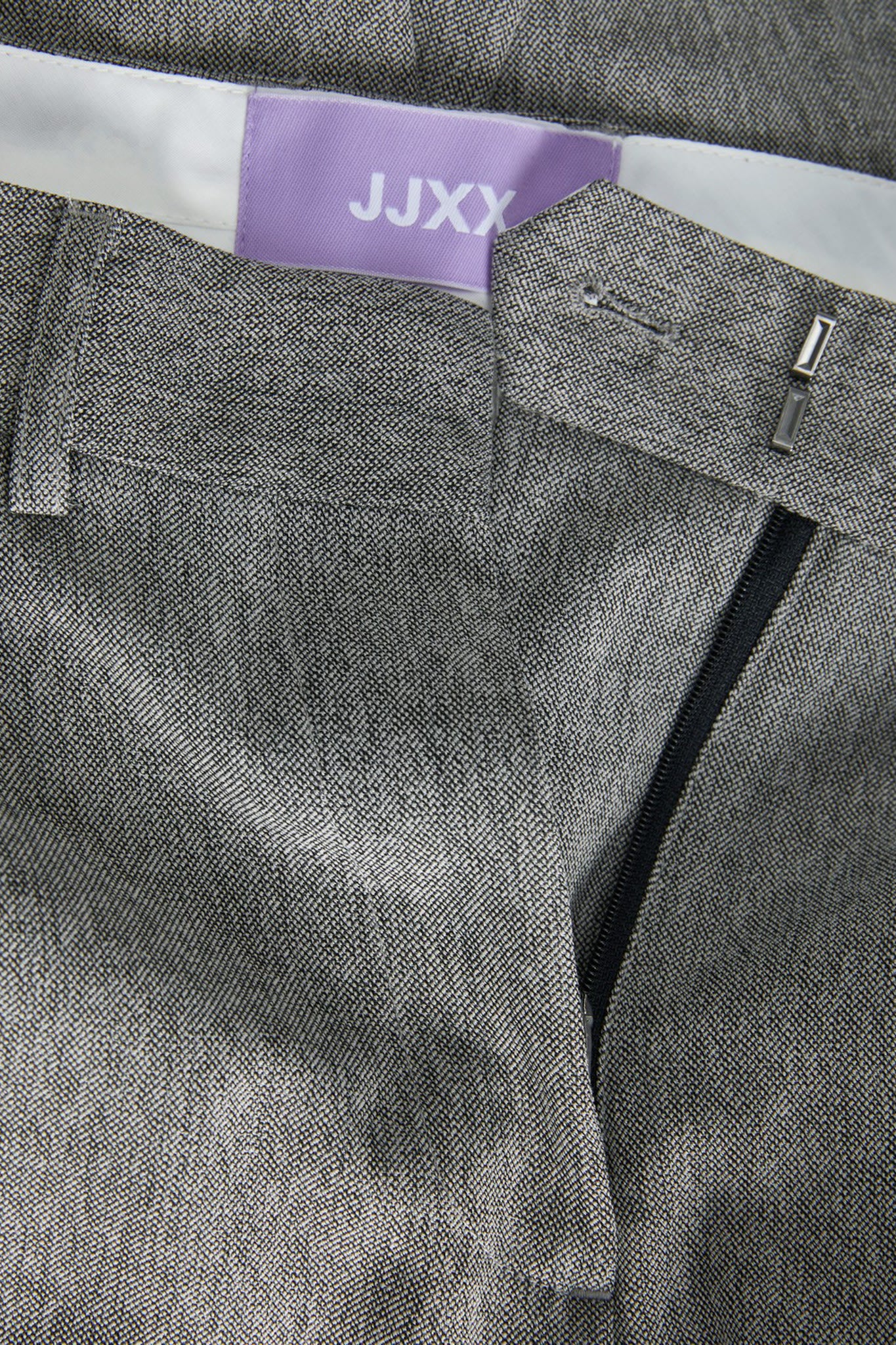 JXMary Melange Regular HW Pants - Dark Grey Melange - Image 8