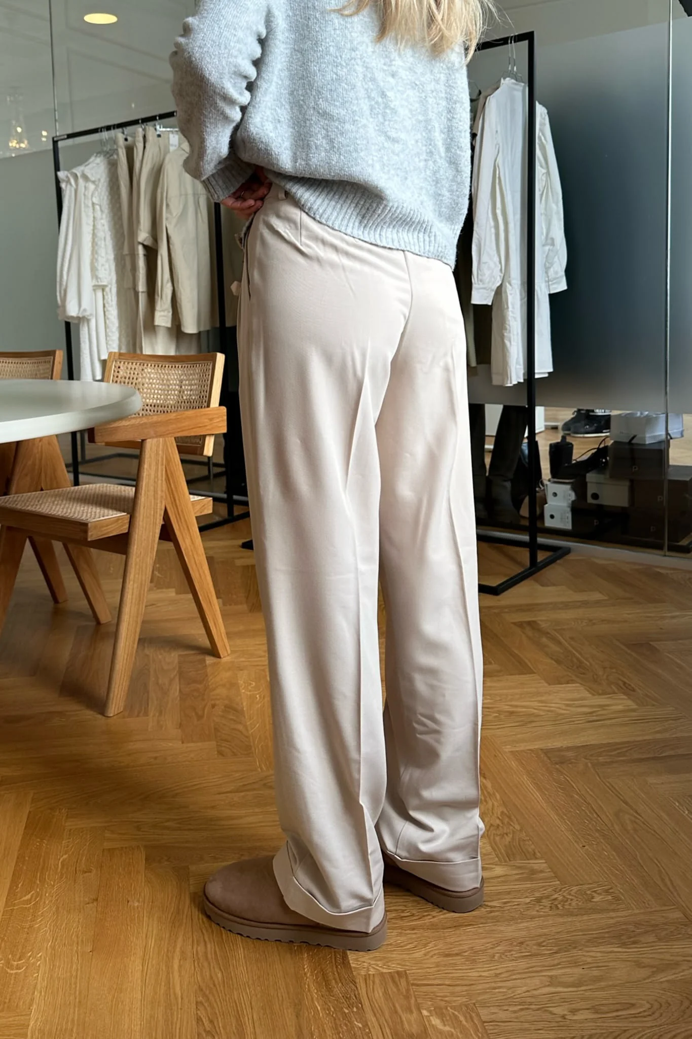 JXMary Regular Pleated MW Pants - Oatmeal - Image 5