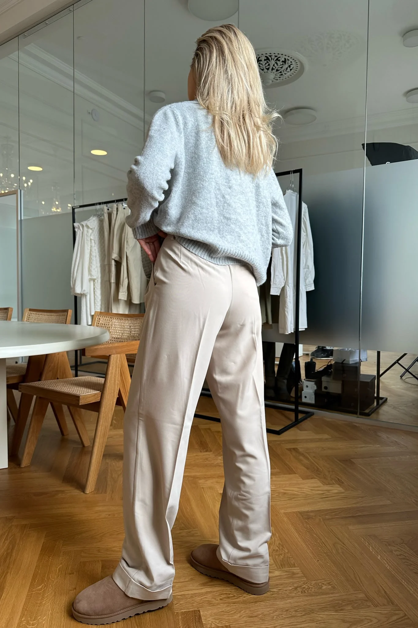 JXMary Regular Pleated MW Pants - Oatmeal - Image 6