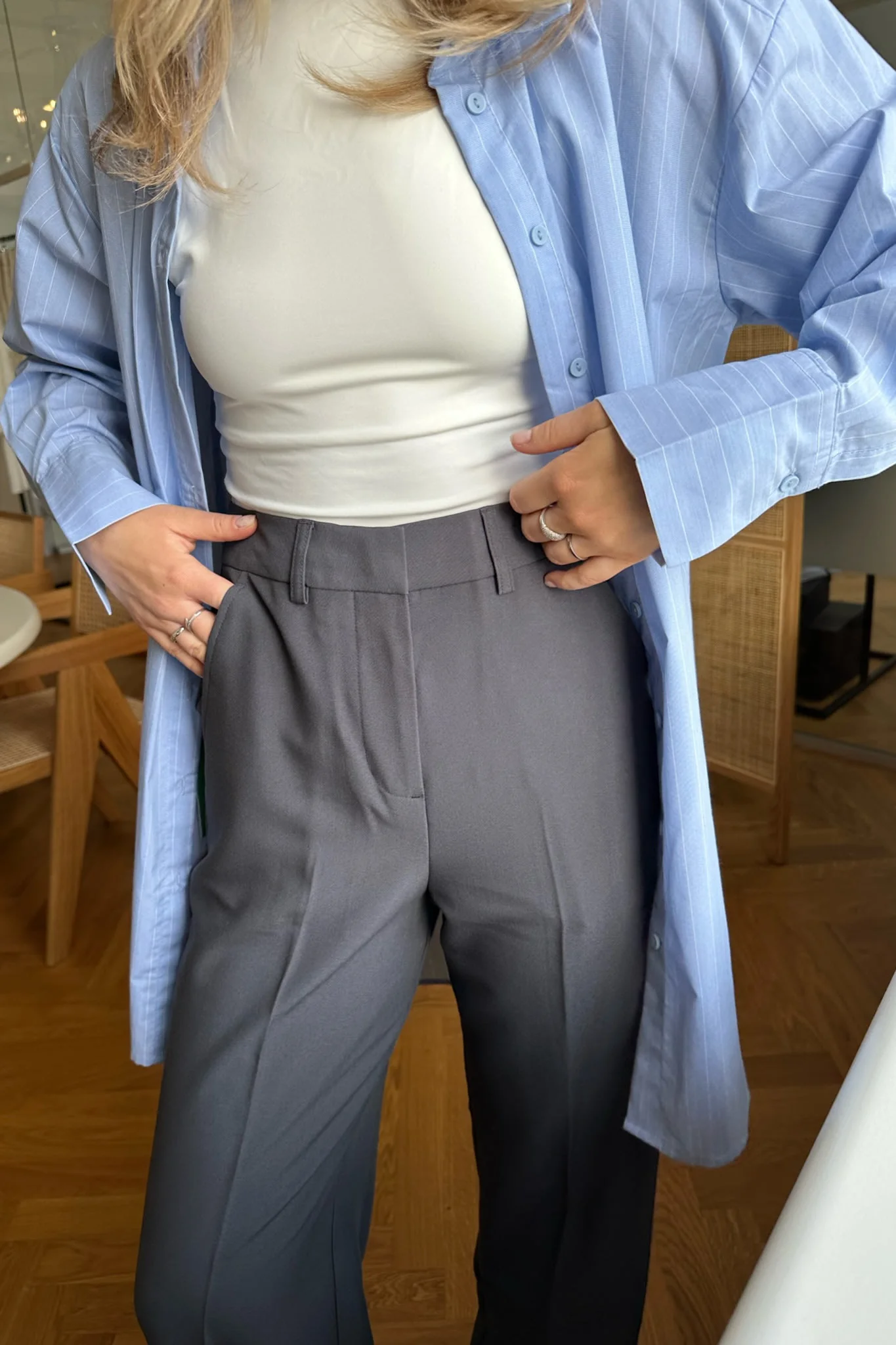 JXMary Regular HW Pant - Asphalt - Image 8