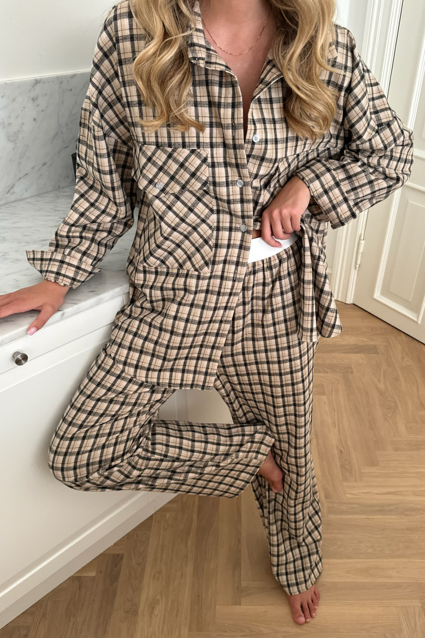 MayaIC Pants - Beige Black Checks - Image 11