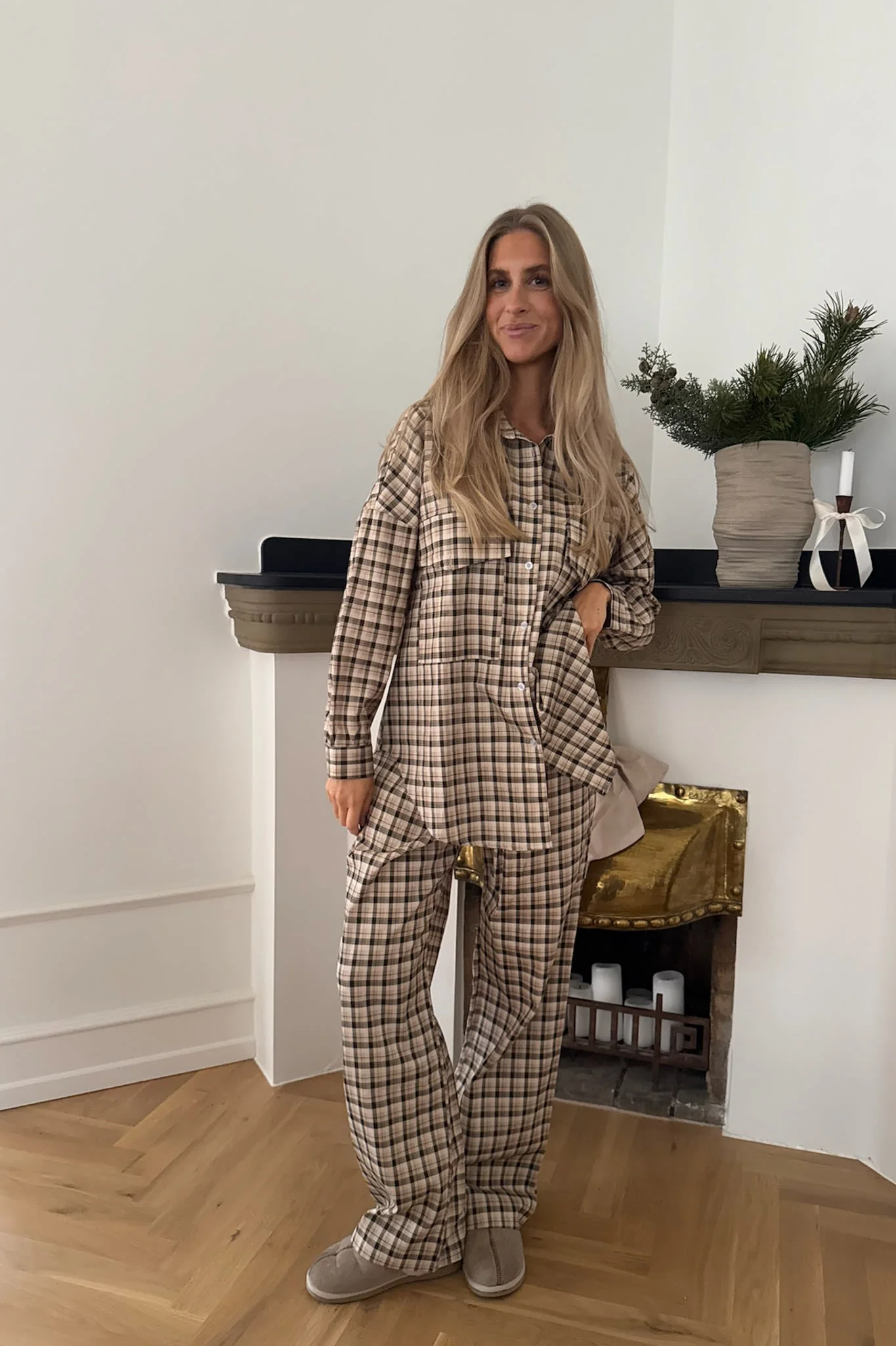 MayaIC Pants - Beige Black Checks - Image 4
