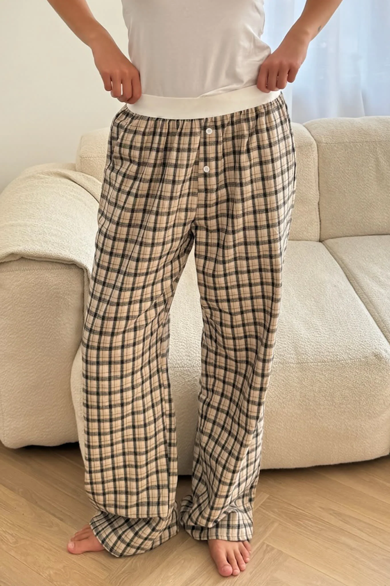 MayaIC Pants - Beige Black Checks - Image 9