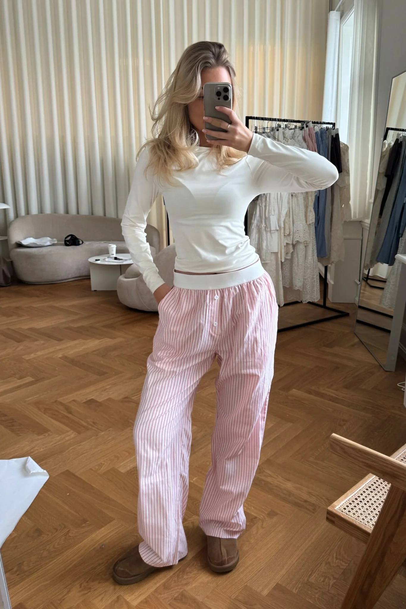 MayaIC Pants - Light Pink Red Stripes - Image 5