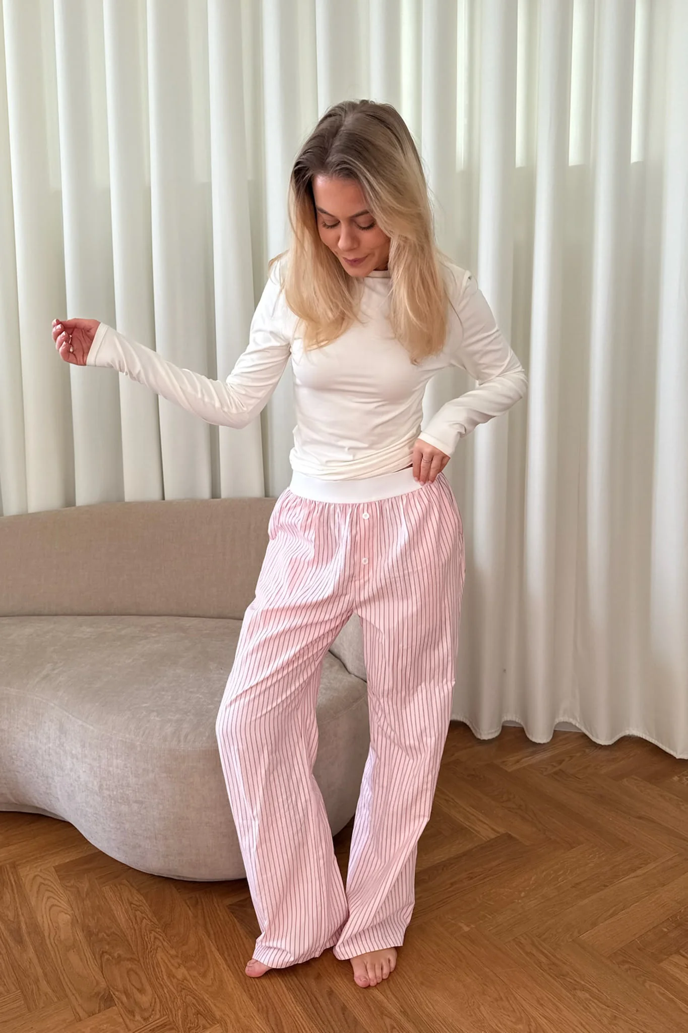 MayaIC Pants - Light Pink Red Stripes - Image 6