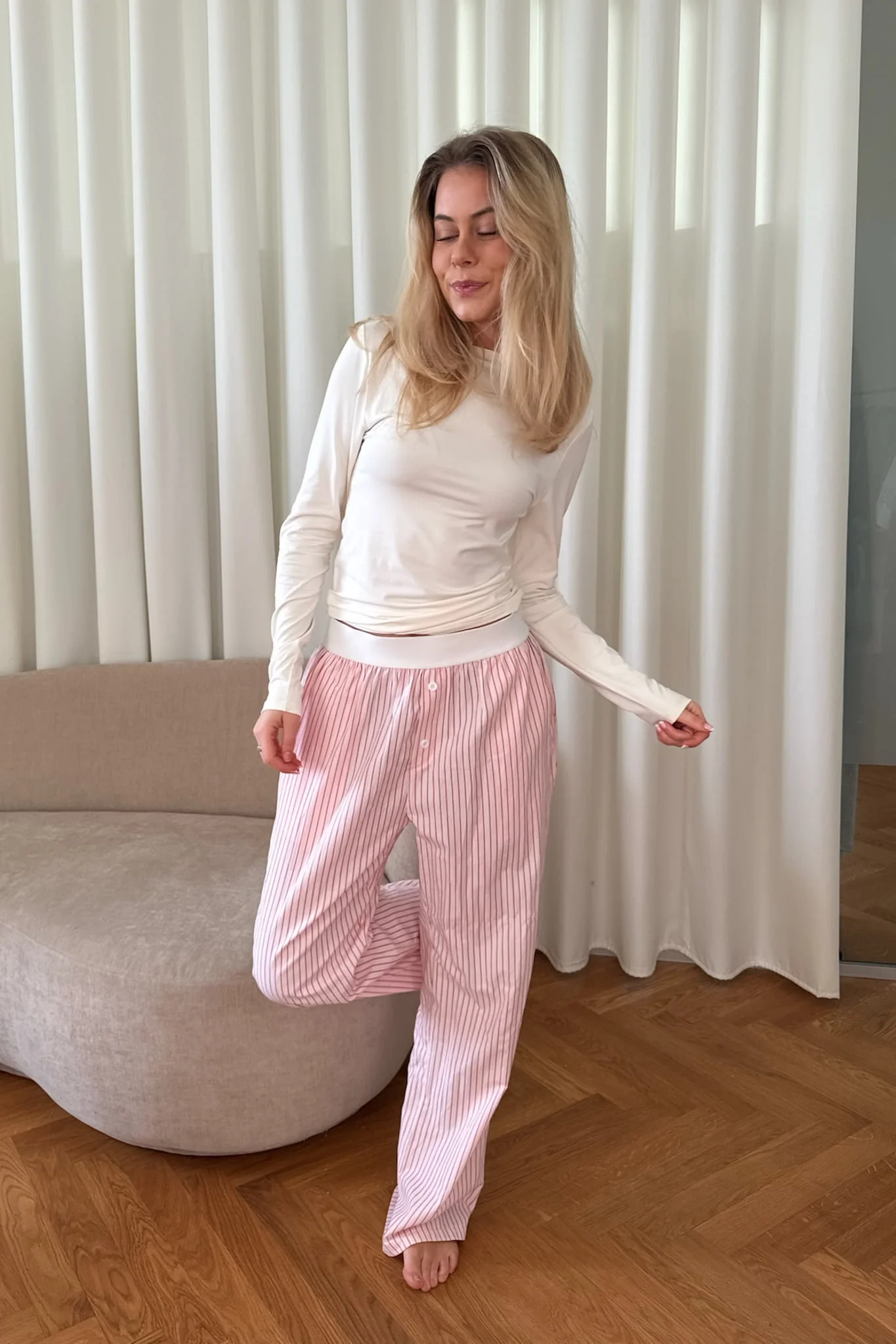 MayaIC Pants - Light Pink Red Stripes - Image 7