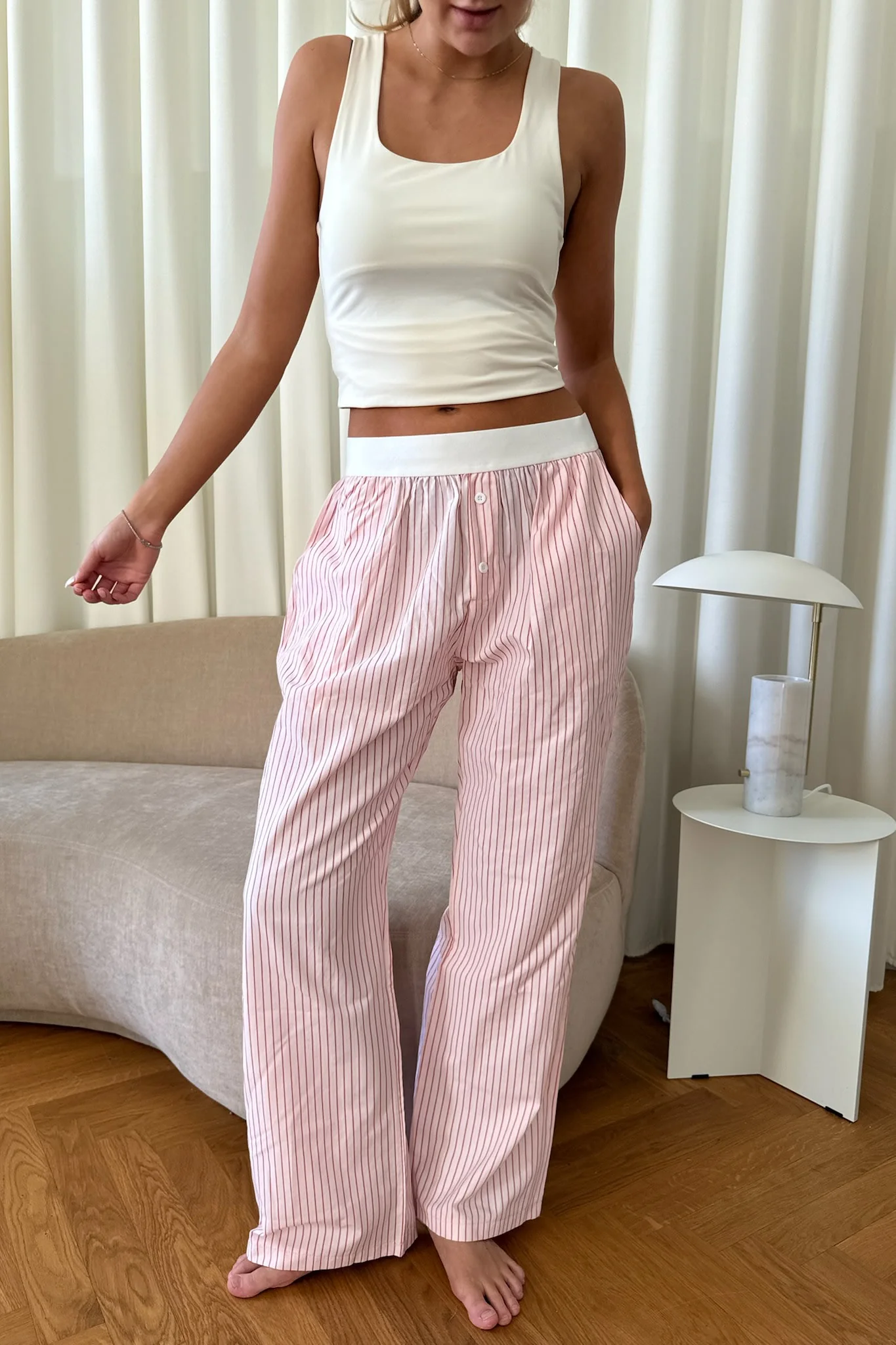 MayaIC Pants - Light Pink Red Stripes - Image 8