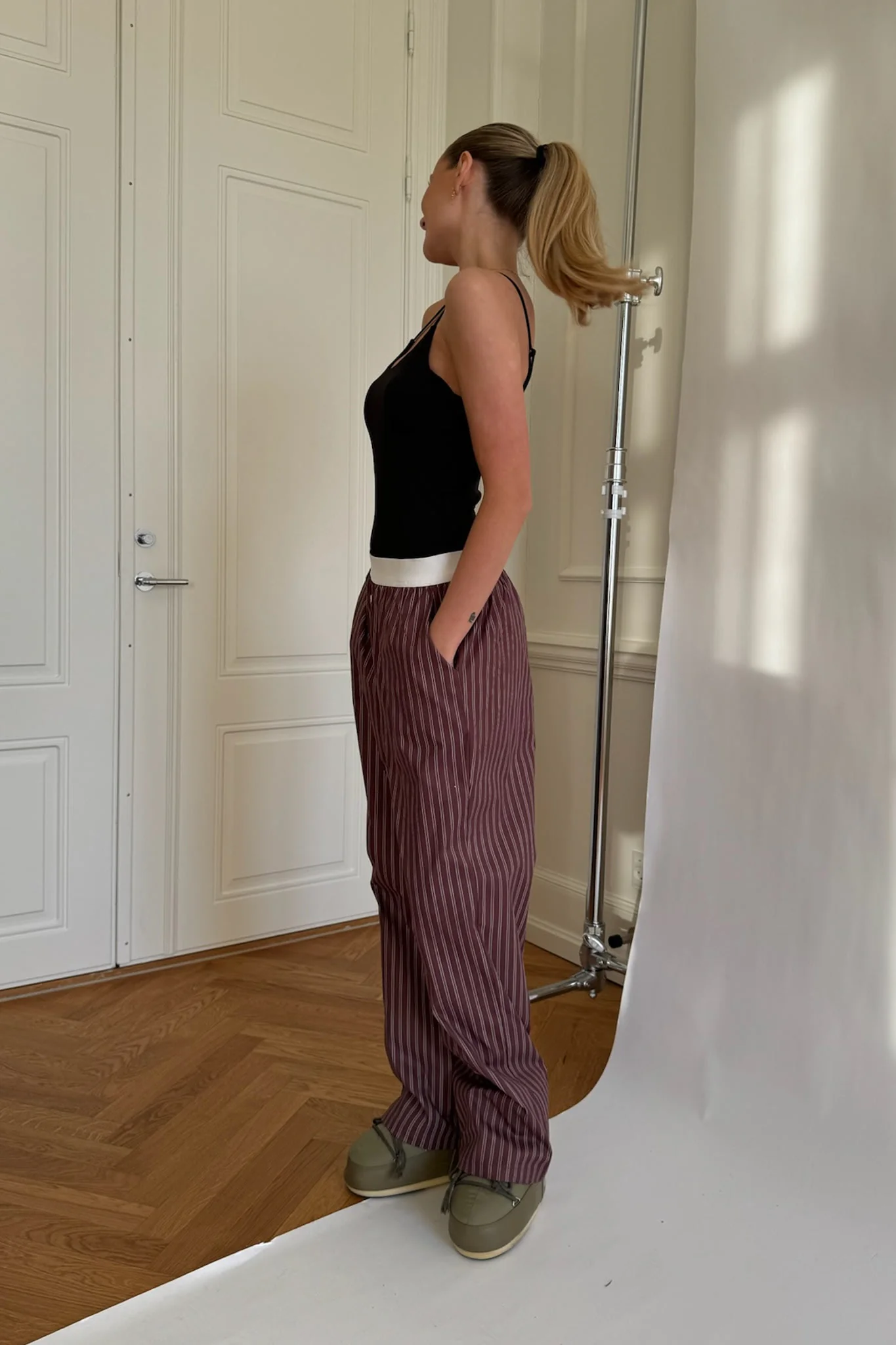 MayaIC Pants - Dark Brown White Stripes - Image 14
