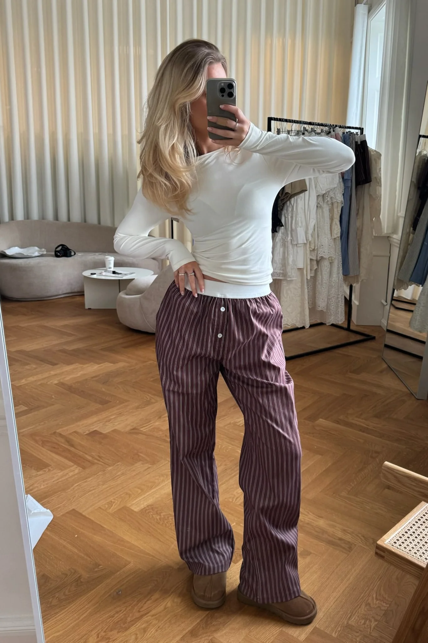 MayaIC Pants - Dark Brown White Stripes - Image 3
