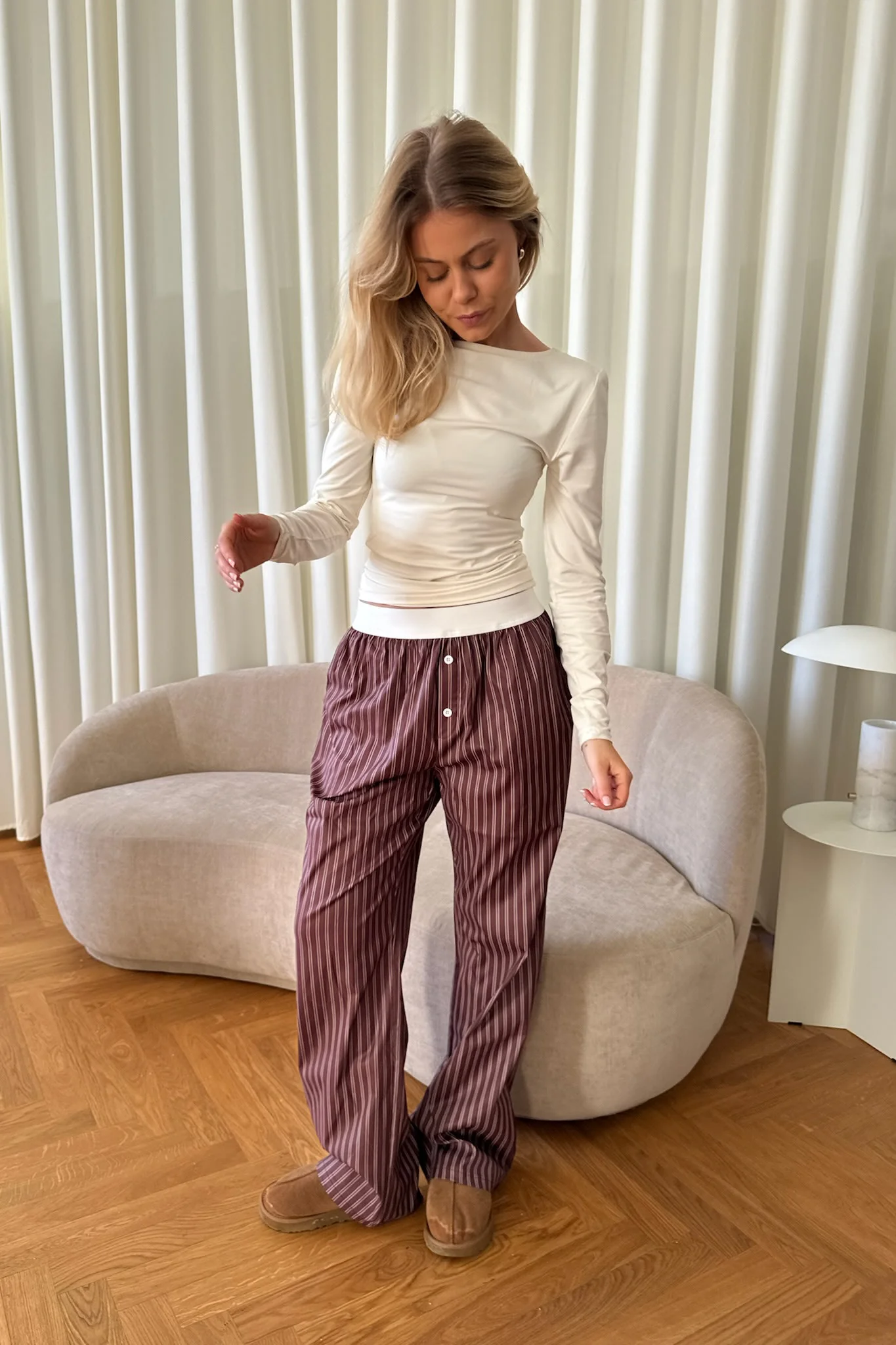 MayaIC Pants - Dark Brown White Stripes - Image 4