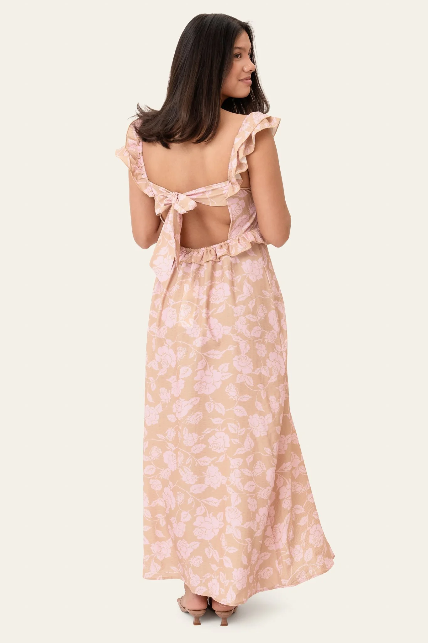 MelbaIC Dress - Beige Pink Blossom - Image 6