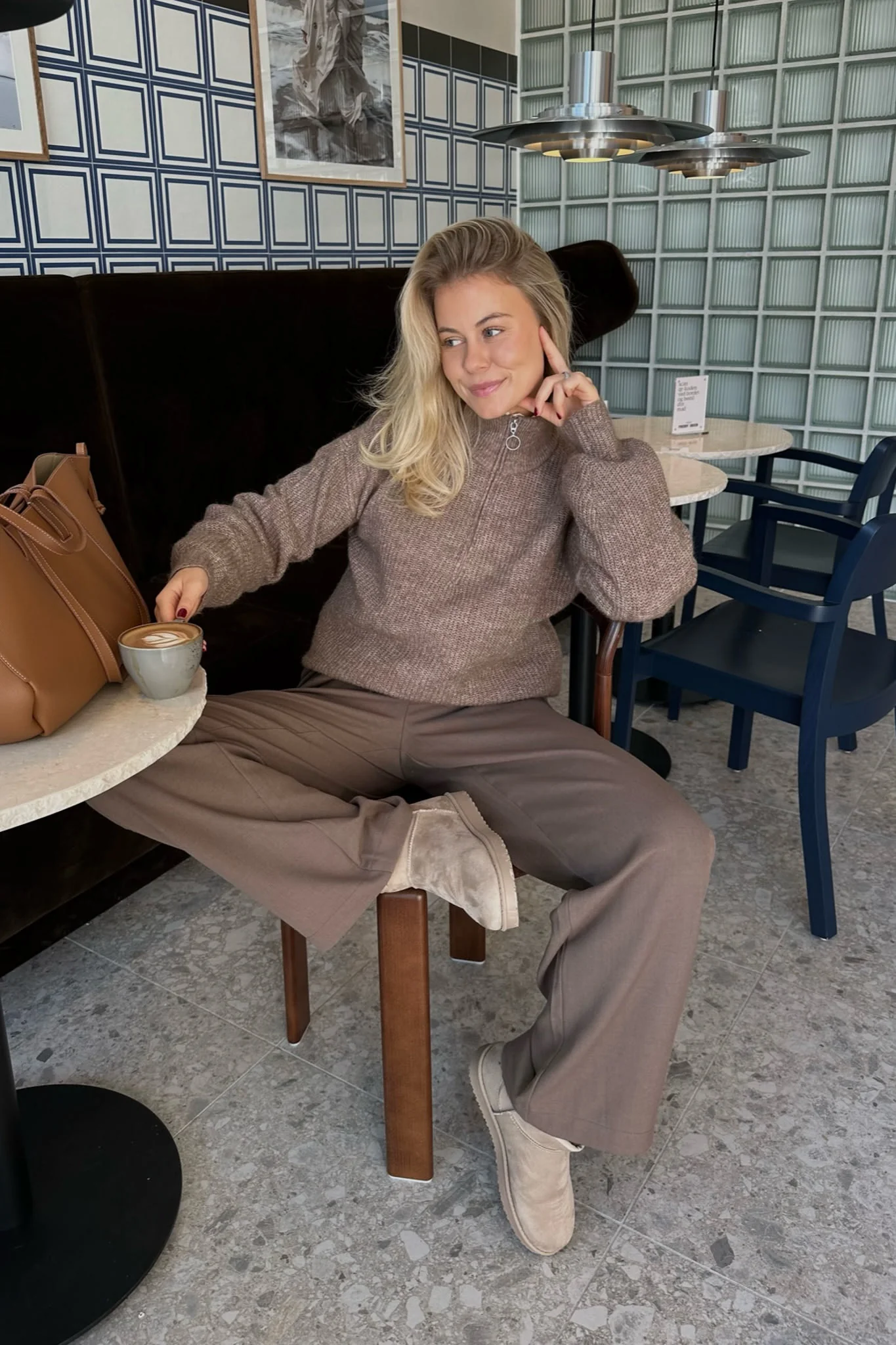 VMMili LS Zipper Pullover - Brown Lentil - Image 2