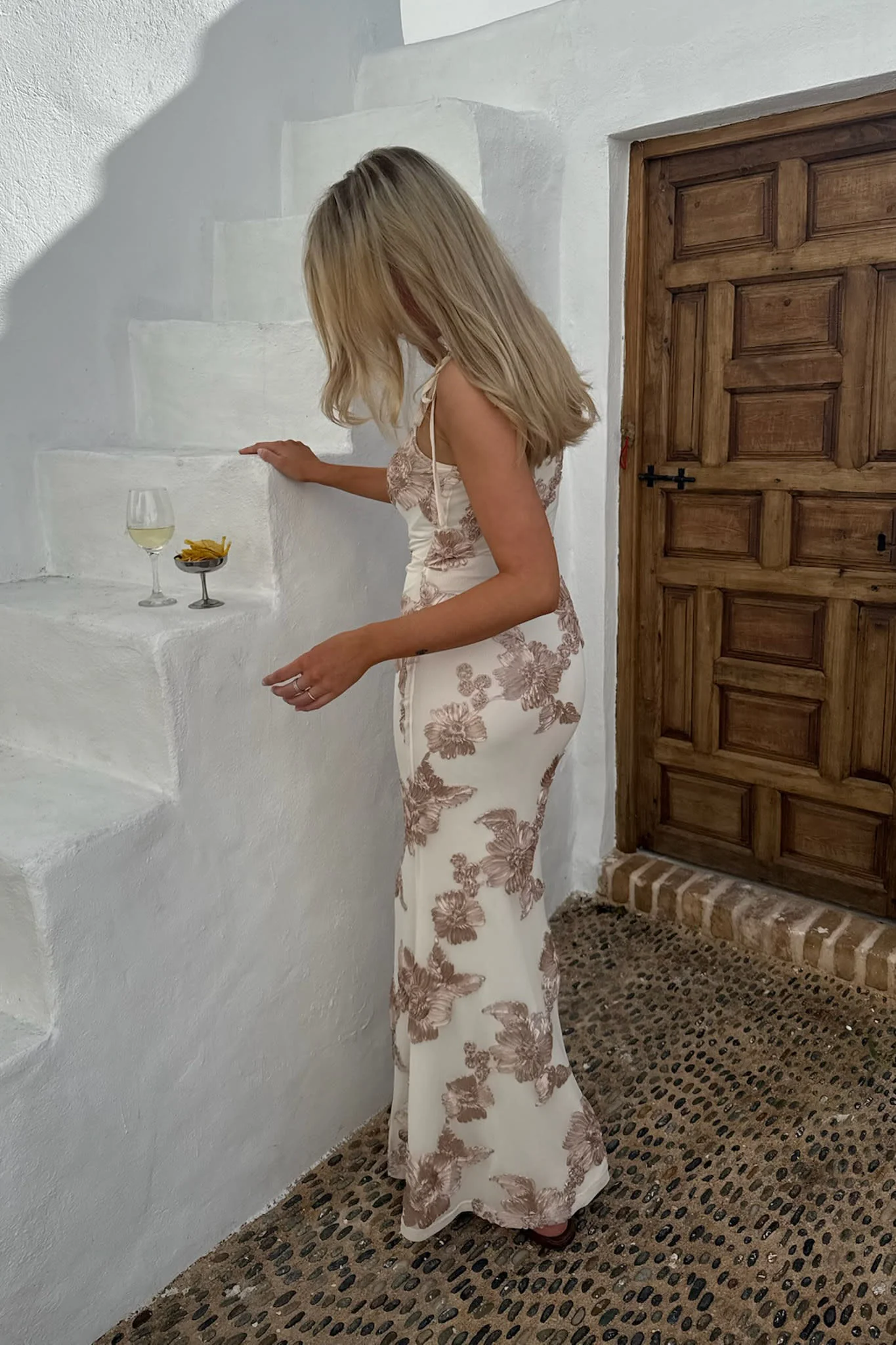 MilleIC Mesh Dress - Off White Beige Flower - Image 13