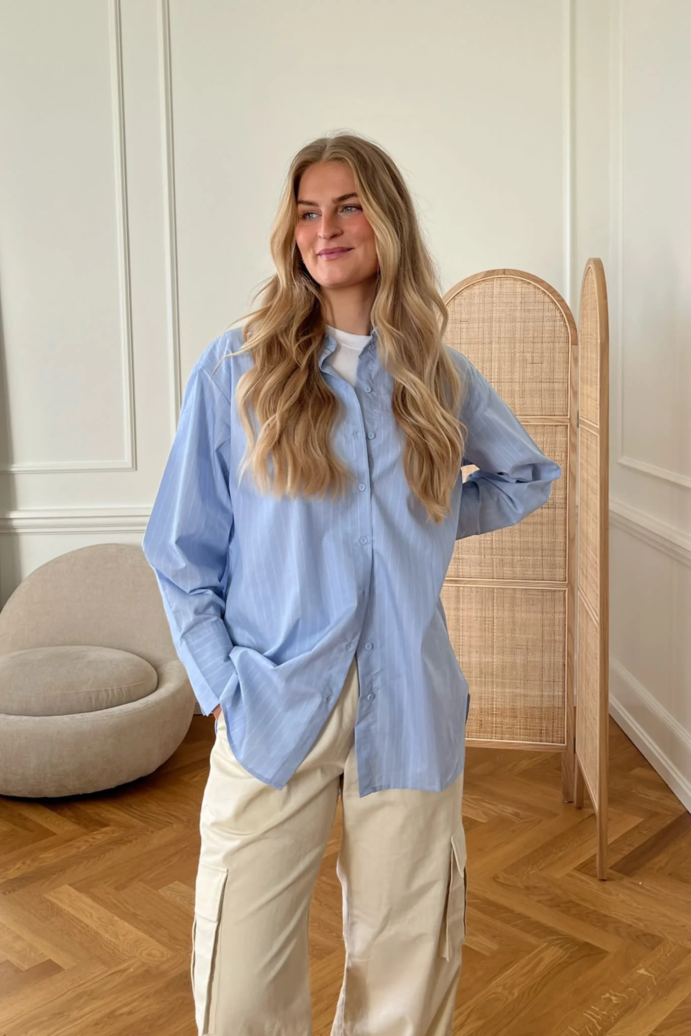JDYMio LS Long Shirt - Cashmere Blue - Image 4