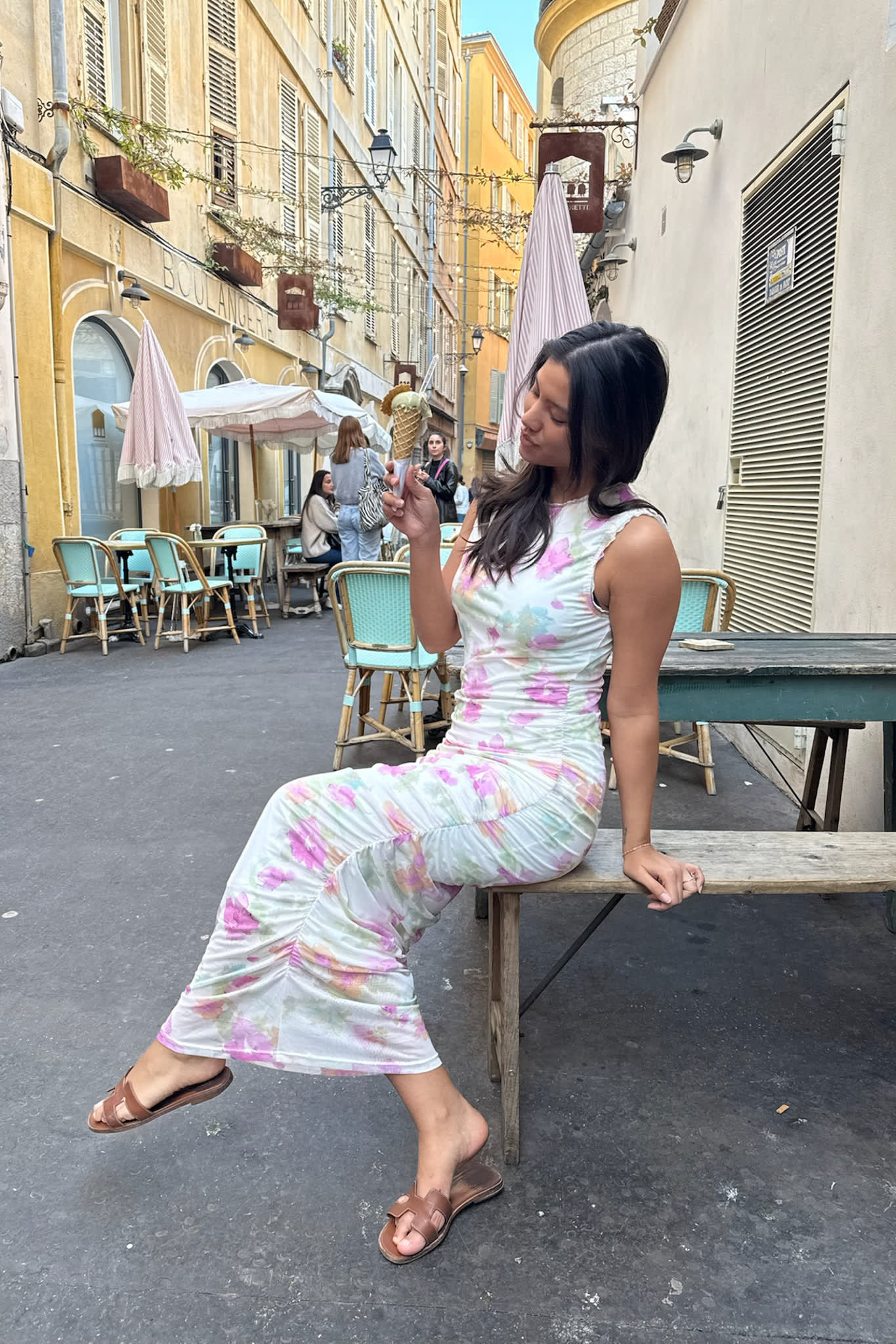 MiraIC Mesh Dress - Pink Flower Blush Print - Image 5