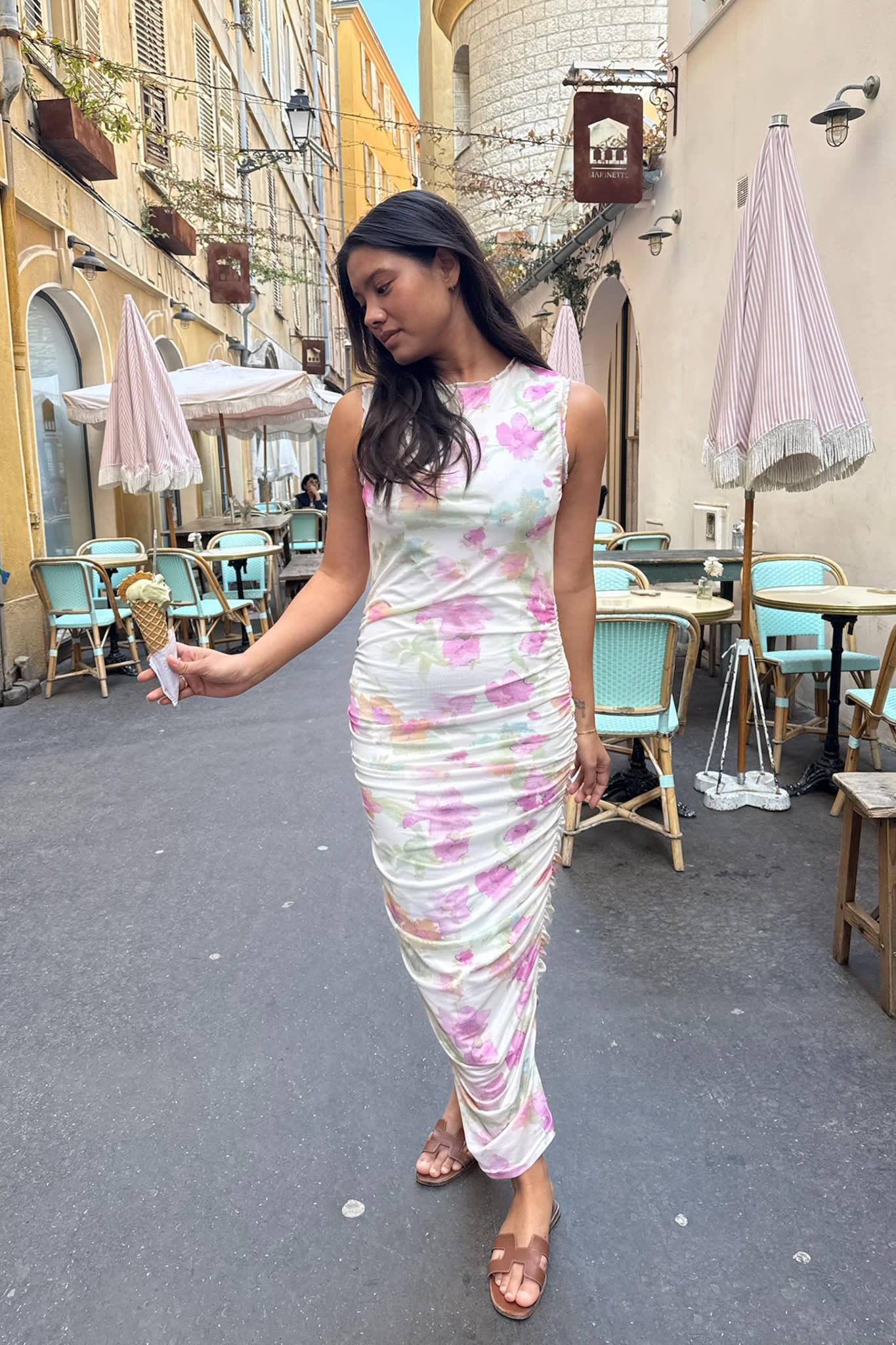 MiraIC Mesh Dress - Pink Flower Blush Print - Image 6