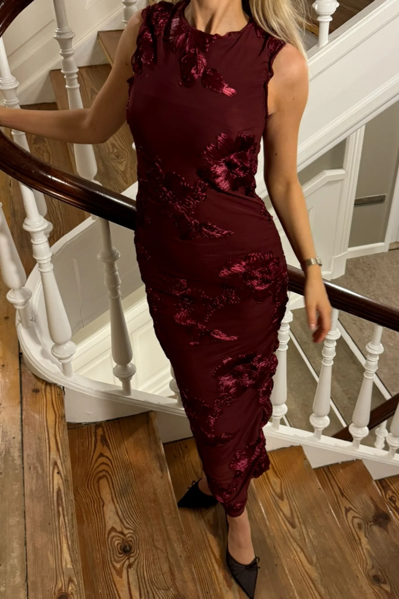 MiraIC Mesh Dress - Bordeaux - Image 7