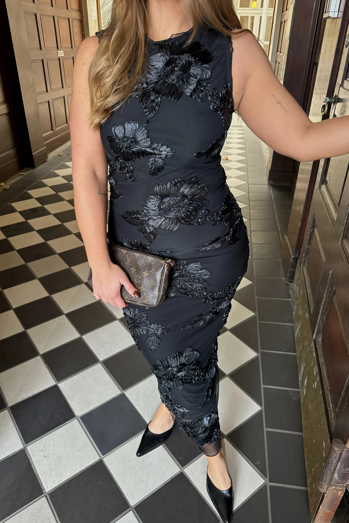 MiraIC Mesh Dress - Black Flower - Image 8