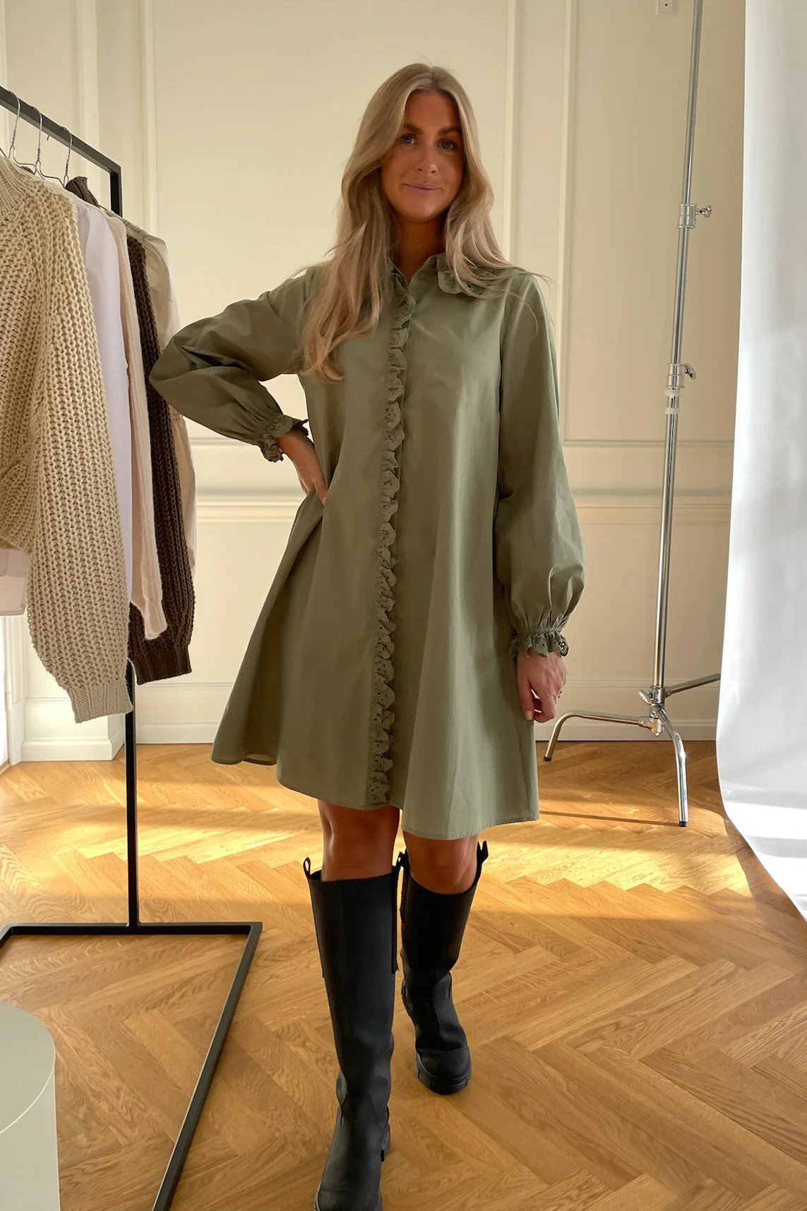 MirelleIC Dress - Green Embroidery - Image 3