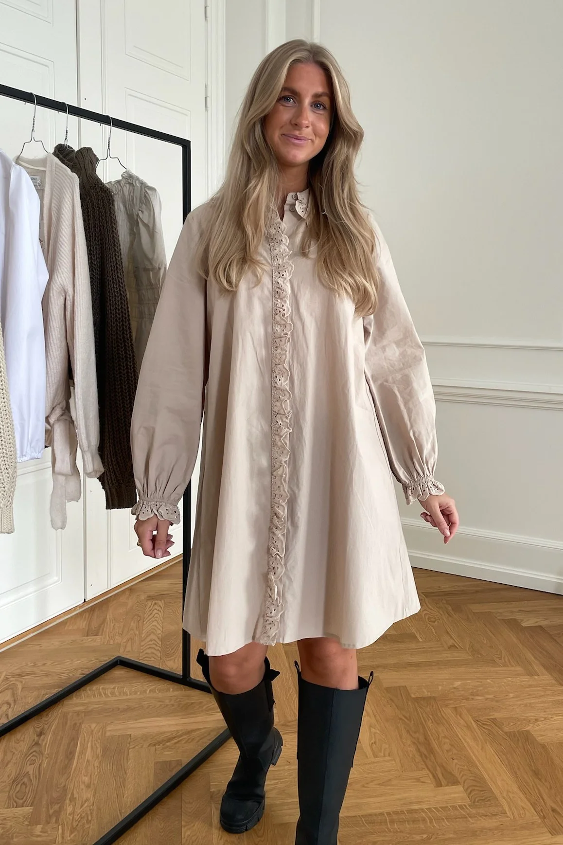 MirelleIC Dress - Light Beige Embroidery - Image 3
