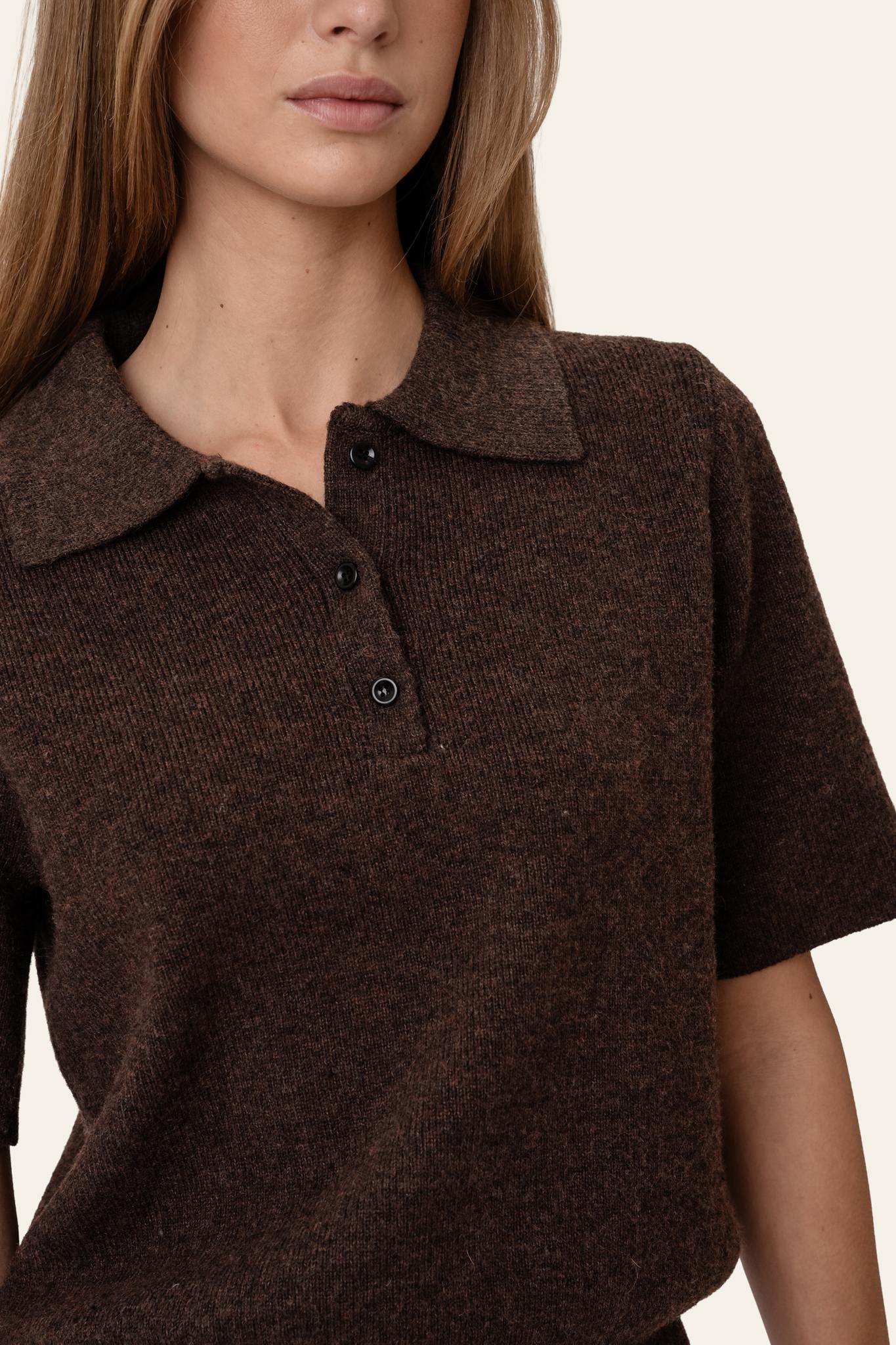 MorganIC SS Polo - Dark Brown - Image 4