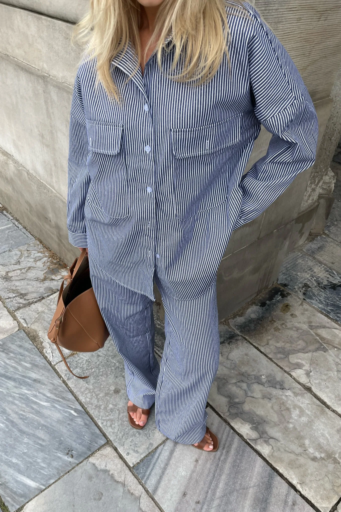 NannaIC Pants - Blue Woven Stripe - Image 3