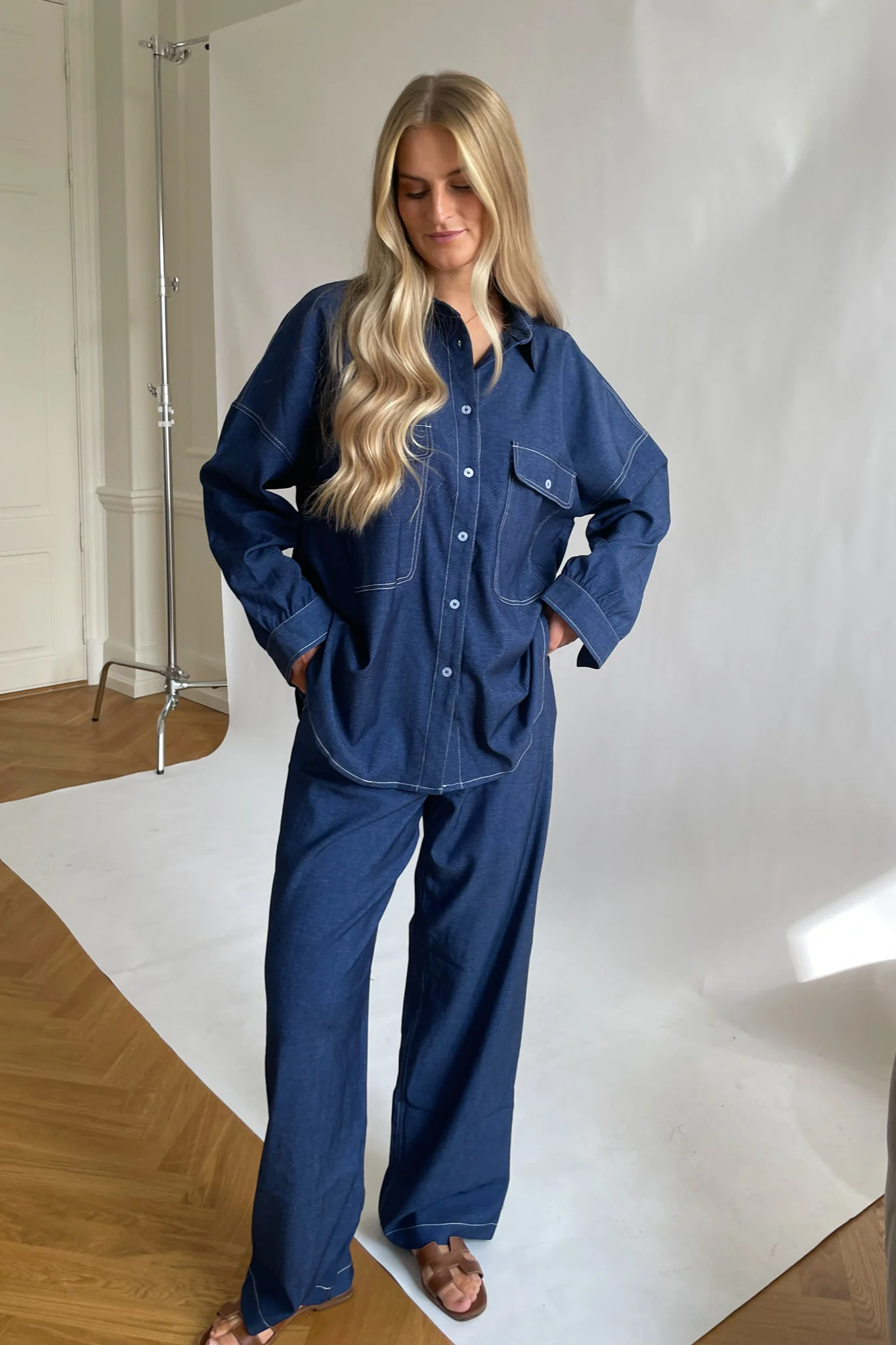 NannaIC Oversized Shirt - Denim Blue - Image 10