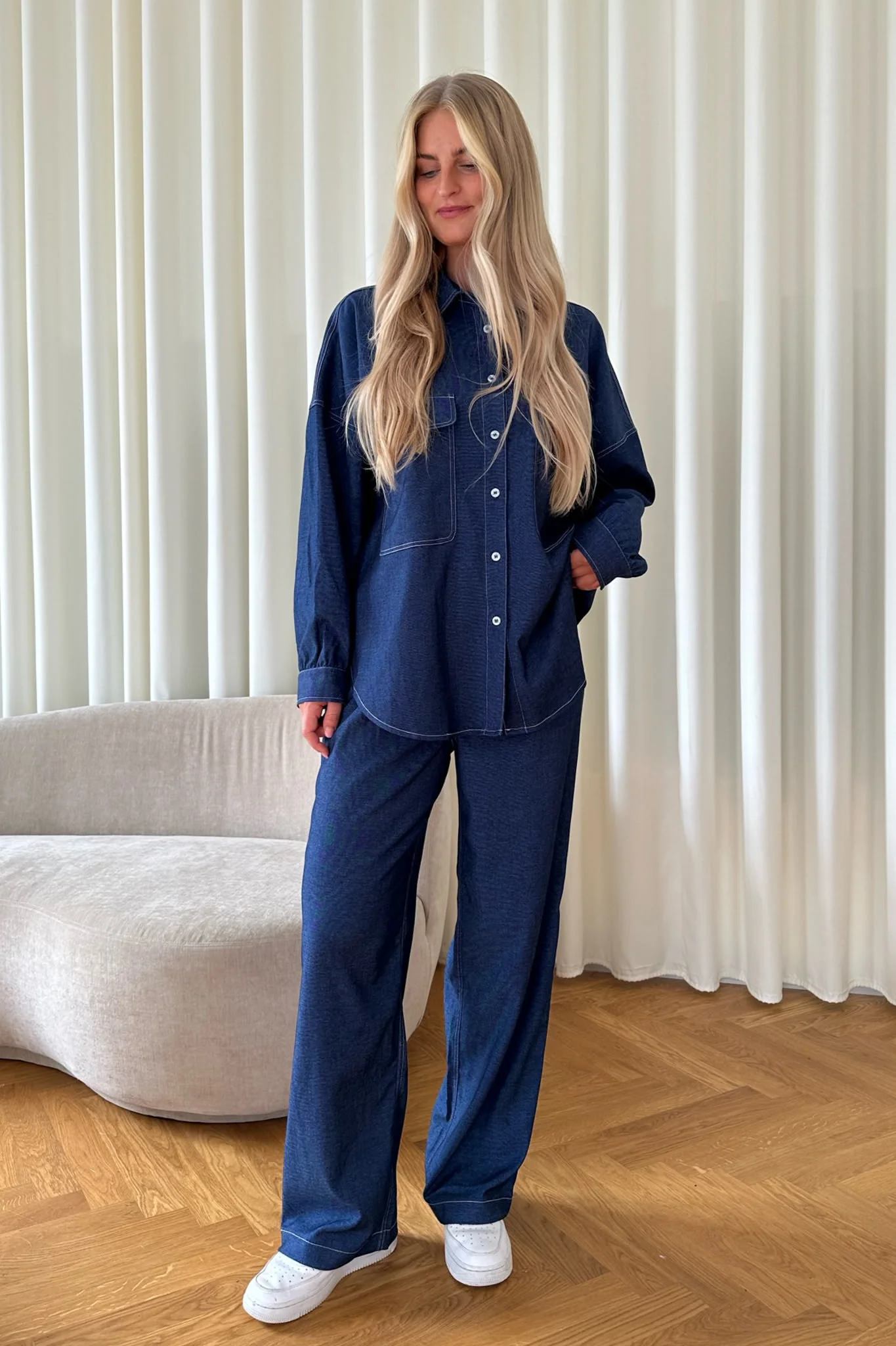 NannaIC Oversized Shirt - Denim Blue - Image 8