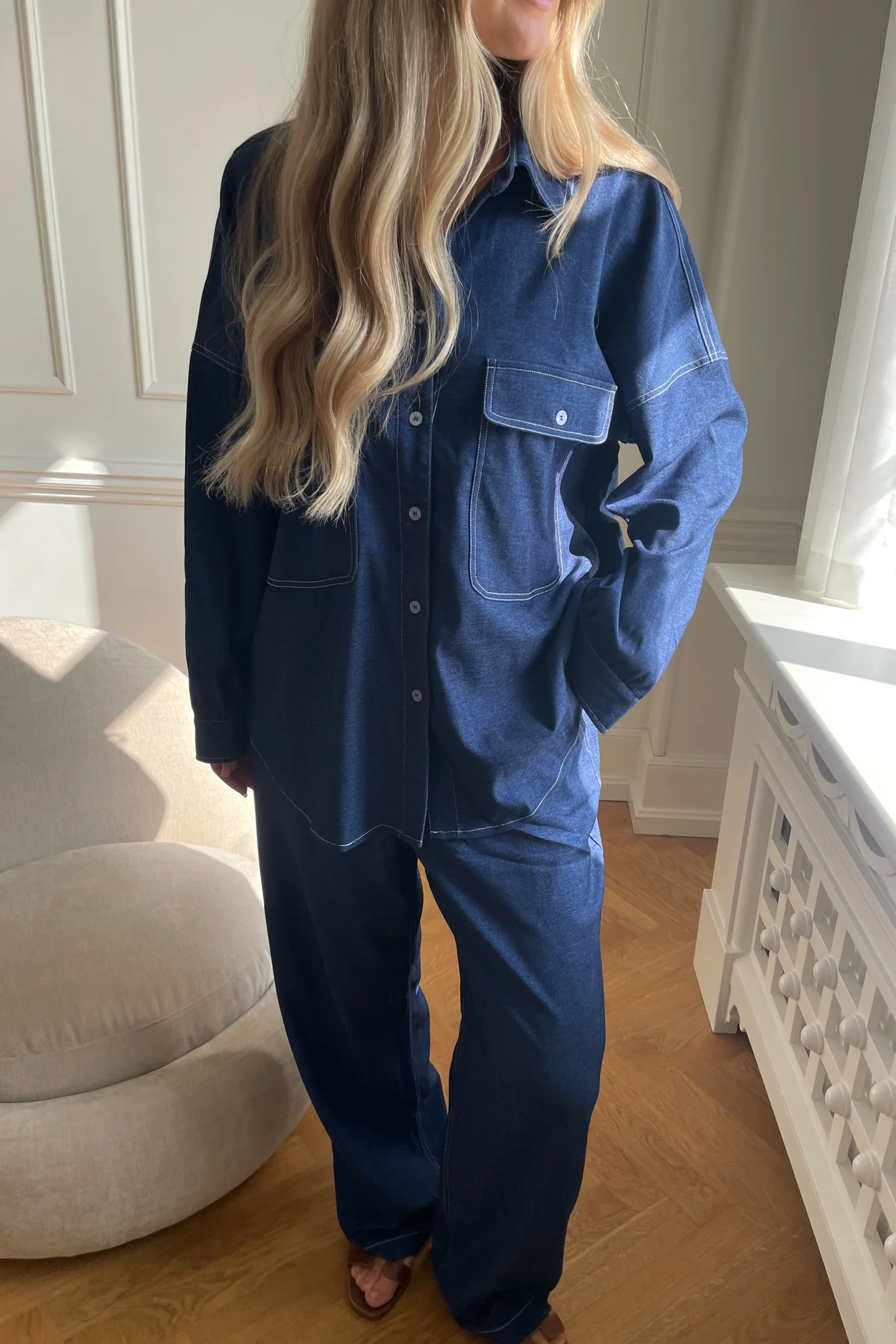NannaIC Oversized Shirt - Denim Blue - Image 9