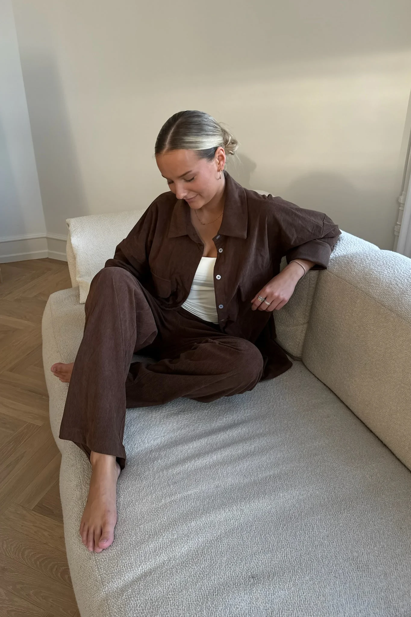 NannaIC Oversized Shirt - Brown Corduroy - Image 4