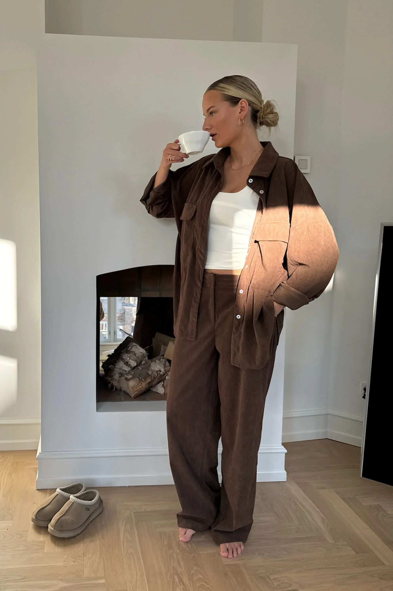 NannaIC Oversized Shirt - Brown Corduroy - Image 5
