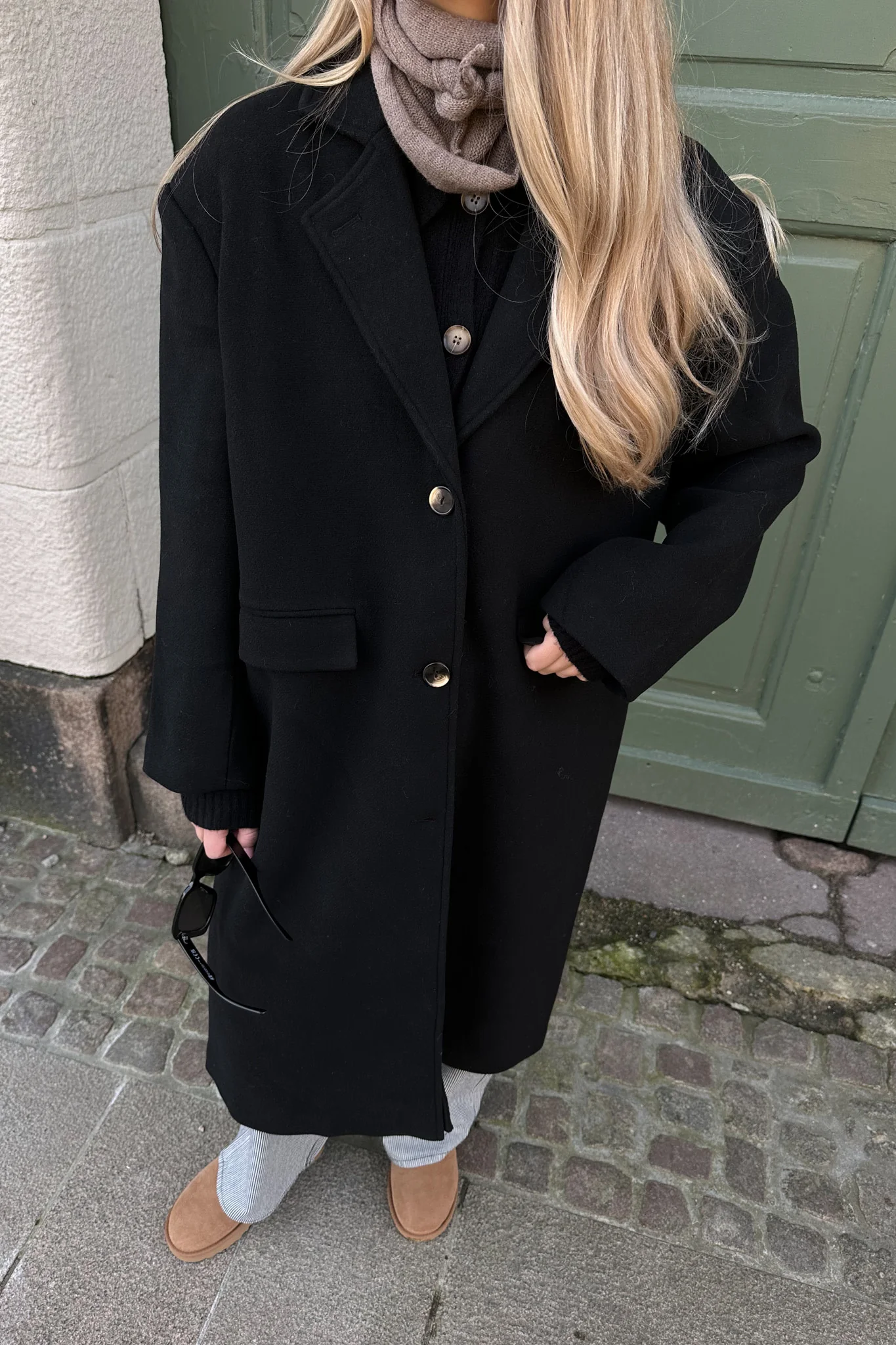SNNaomi LS Oversize Wool Coat - Black - Image 4